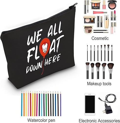 Vista 5 de ZJXHPO Regalo para fanáticos de las películas de TI We All Float Down Here, bolsa de maquillaje de películas de terror, regalo espeluznante