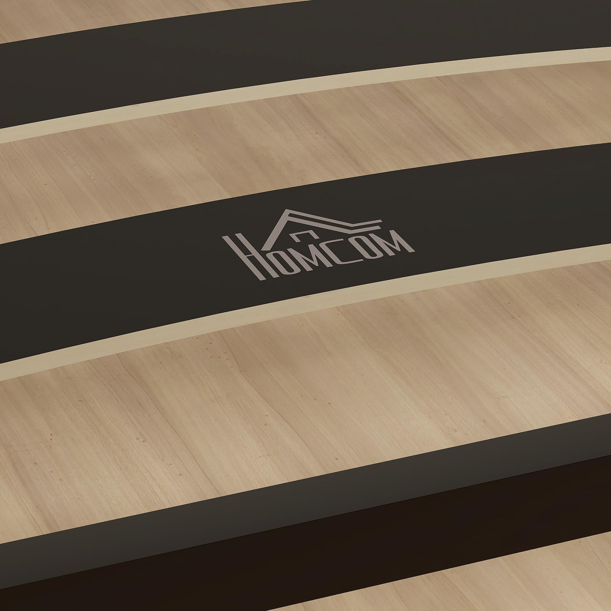 HOMCOM Somier 90x190 cm, Altura 26 cm, Estructura de Cama de Plataforma de Acero con Espacio de Almacenamiento Debajo y Láminas de Álamo, Fácil de Montar, Carga 300 kg, Negro