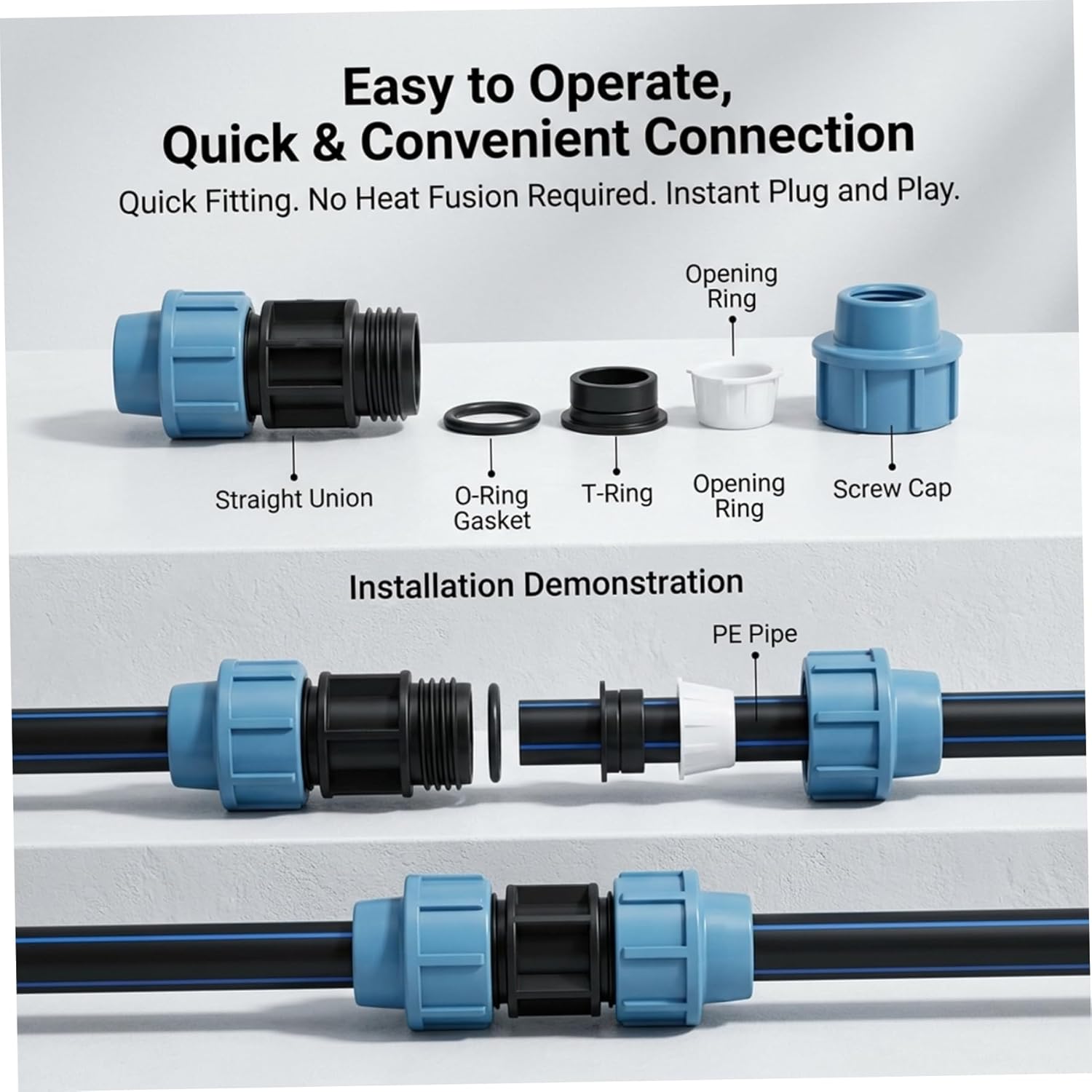 Rain Barrel Diverter Kit for 2 Barrels, Heavy Duty Nickel-Plated Brass Spigot with PE Hose & Fittings, Leak-Resistant Connector Kit for IBC Tote Water Transfer Rain Barrel Diverter, Ba