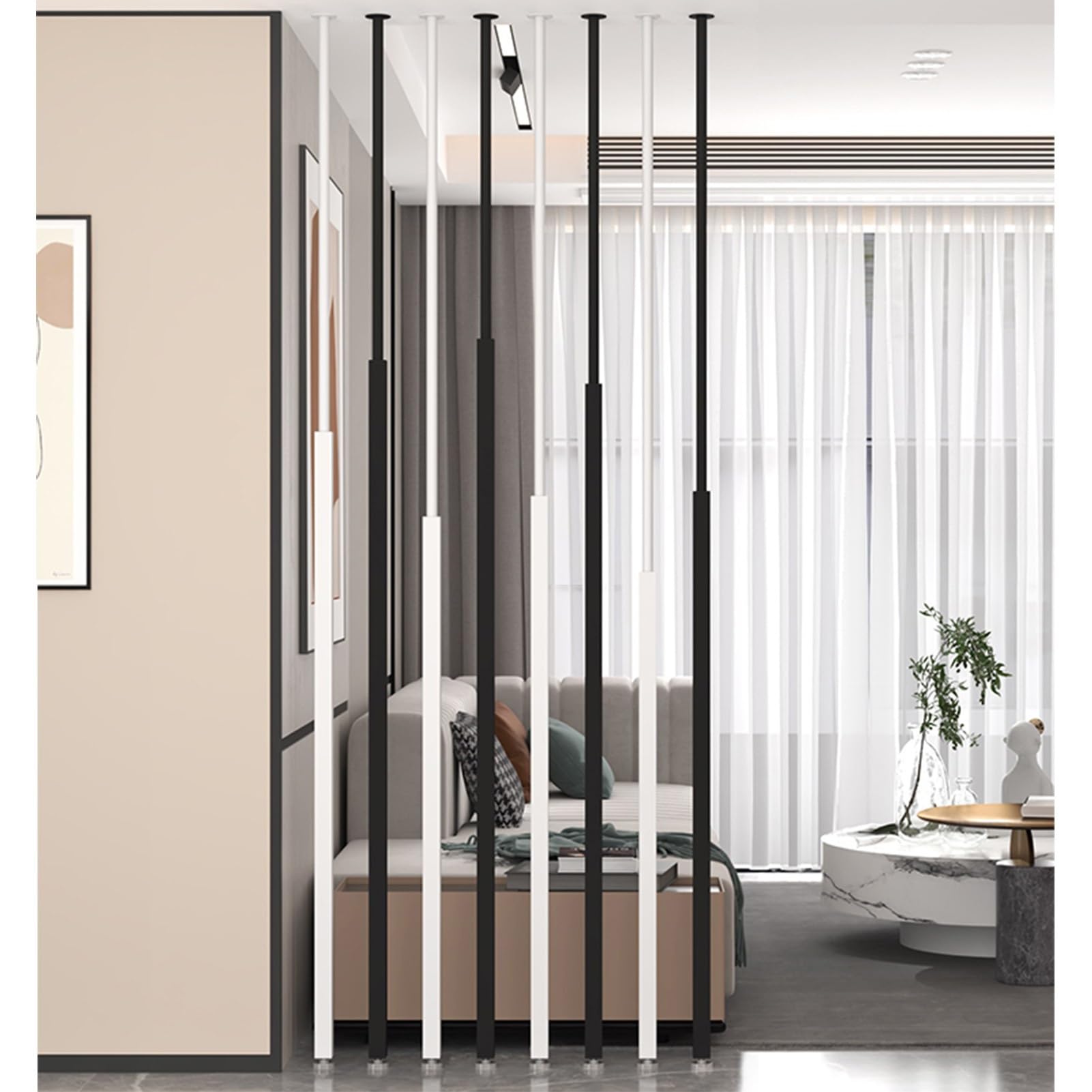 8 divisores de ambientes, separadores de ambientes, separadores de ambientes, Postes Simples y Modernos para Entrada, Restaurante, Oficina, decoración, baño, balcón, Escalera, Entrada (Blanc