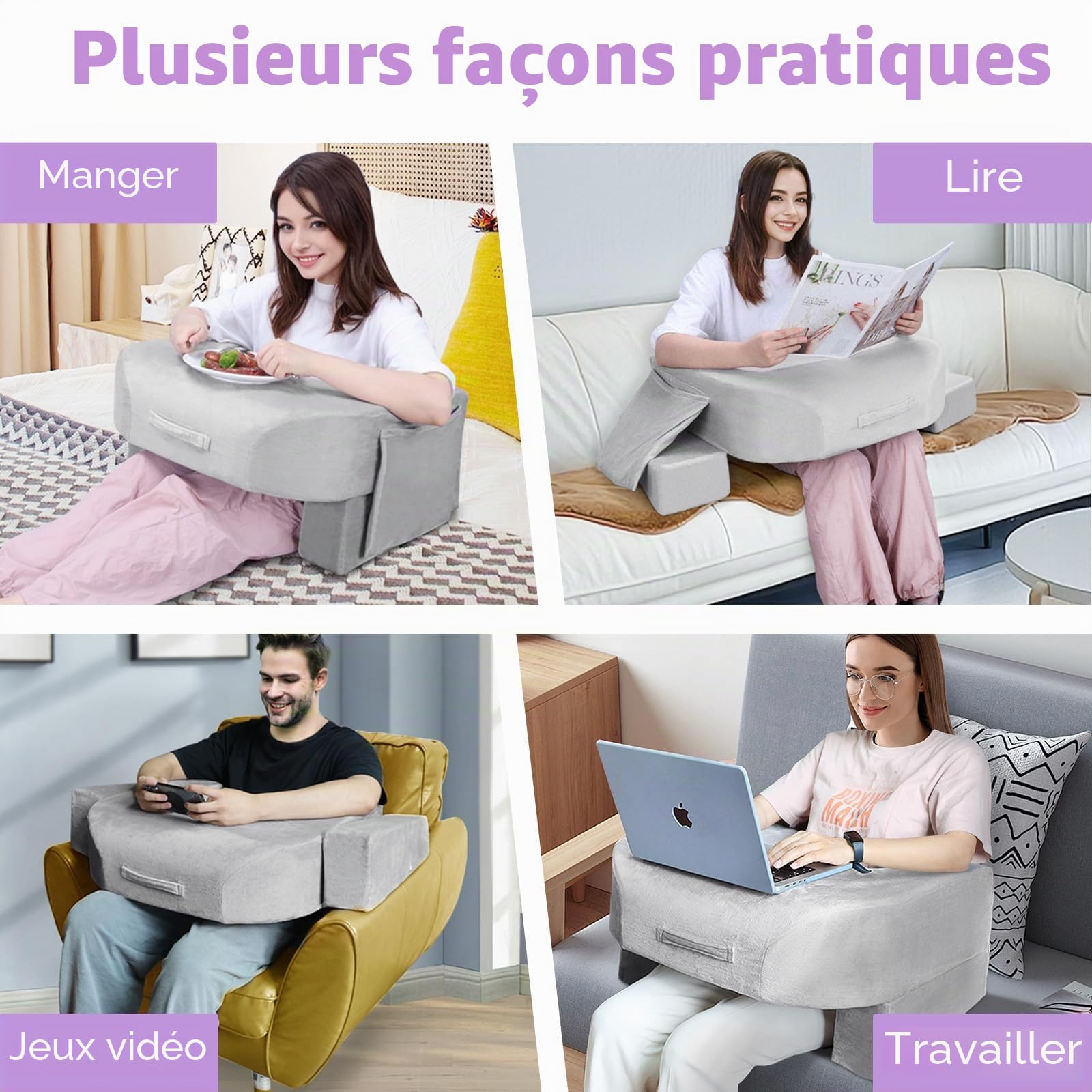 Babenest Coussin de lecture pour les genoux, les accoudoirs, les jeux de travail
