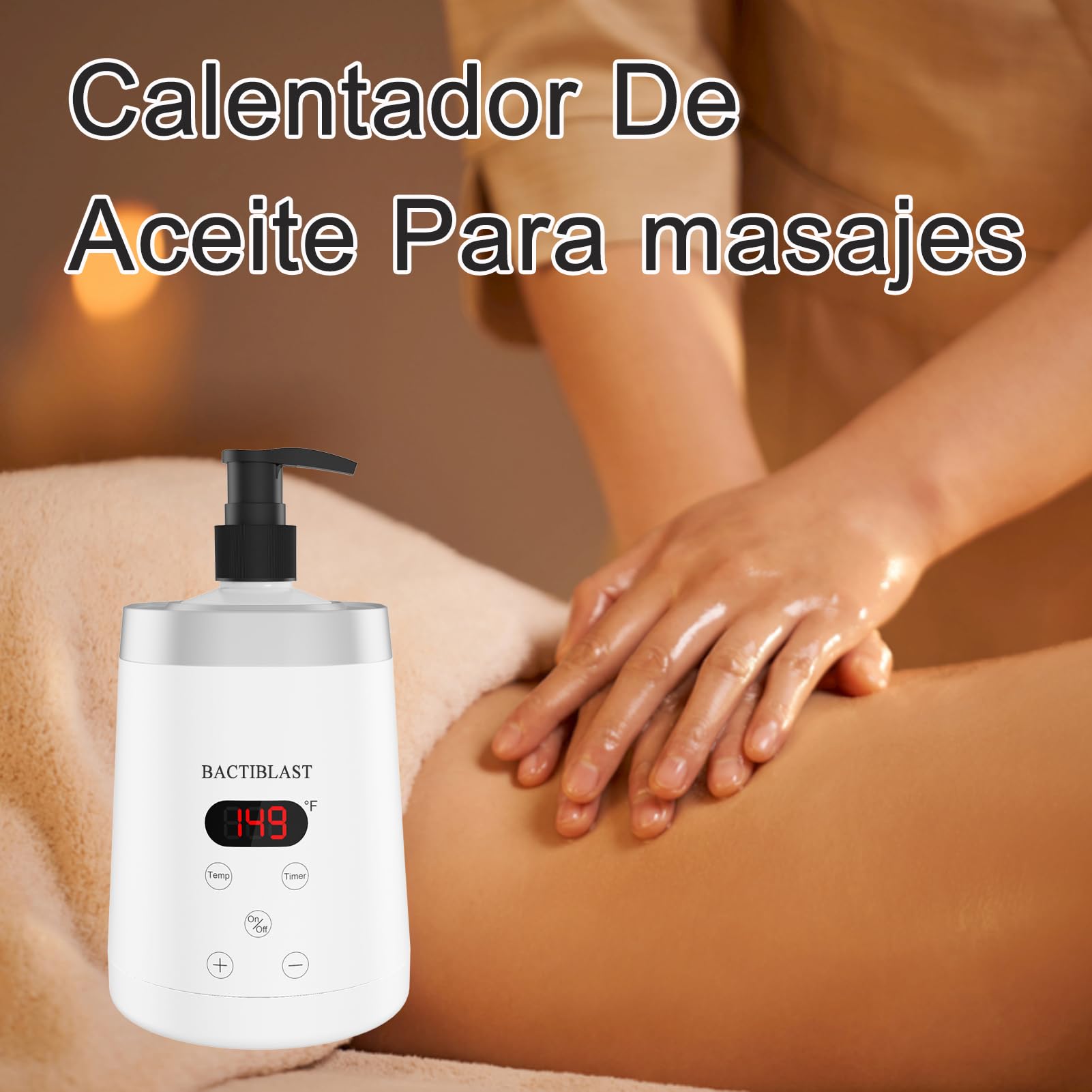 Calentador Aceit Masaj, Calentador de Aceite de Masaje con dos dispensadores de botellas, Calentador de loción con indicador LCD, Oil Warmer For Salon, Home (Blanco)
