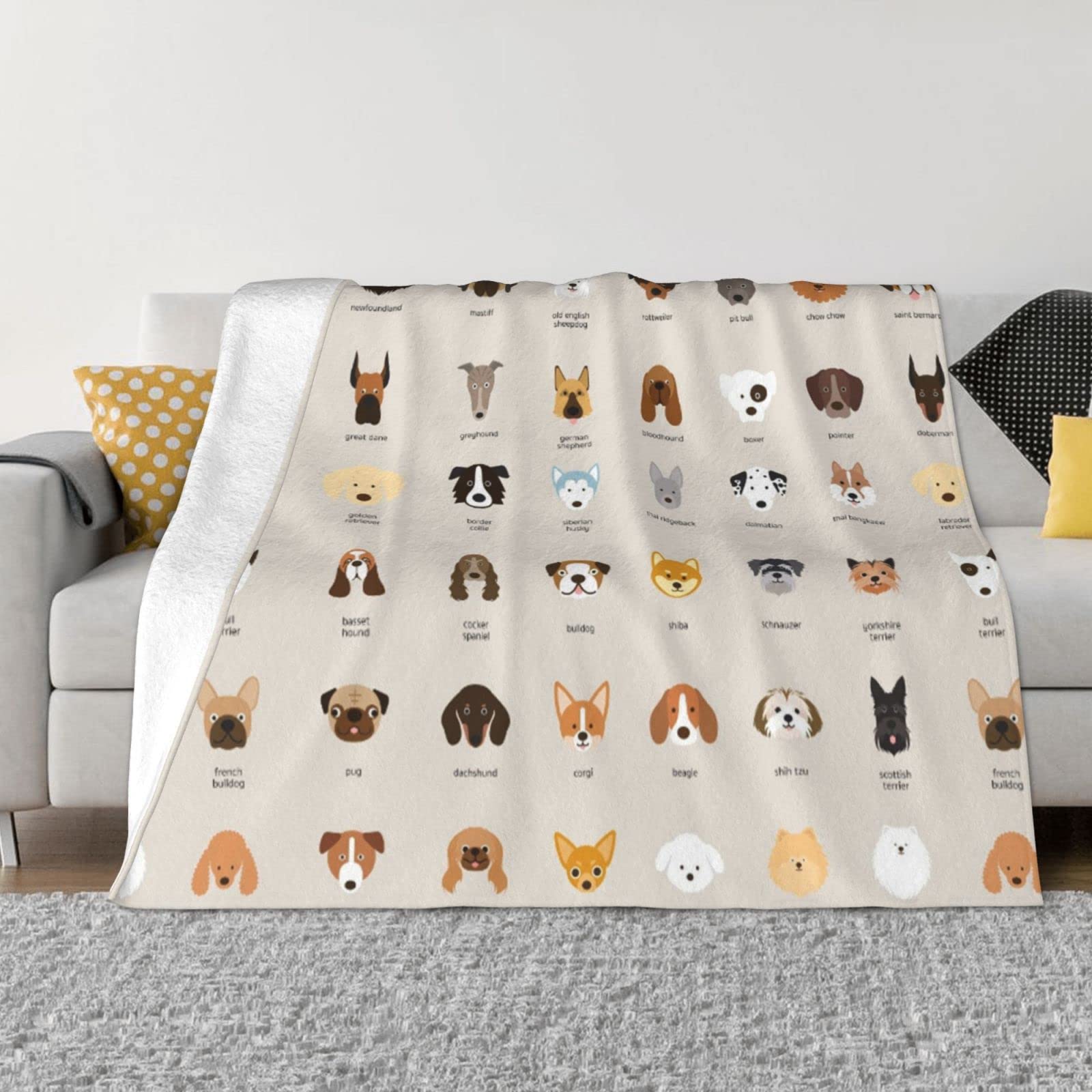 Couverture flanelle chien pour s'emmitoufler sur le canapé ou en camping
