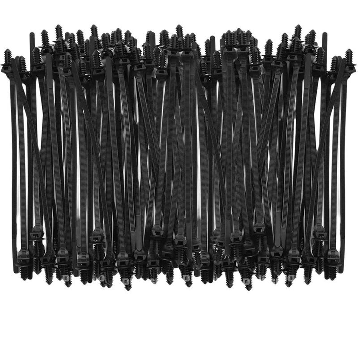 Bsguz 100Pcs Push Mount Cable Ties Clip Self Locking Zip Tie For Car Automotive Wire Harness Nylon Straps Wire Cable Management Fastener