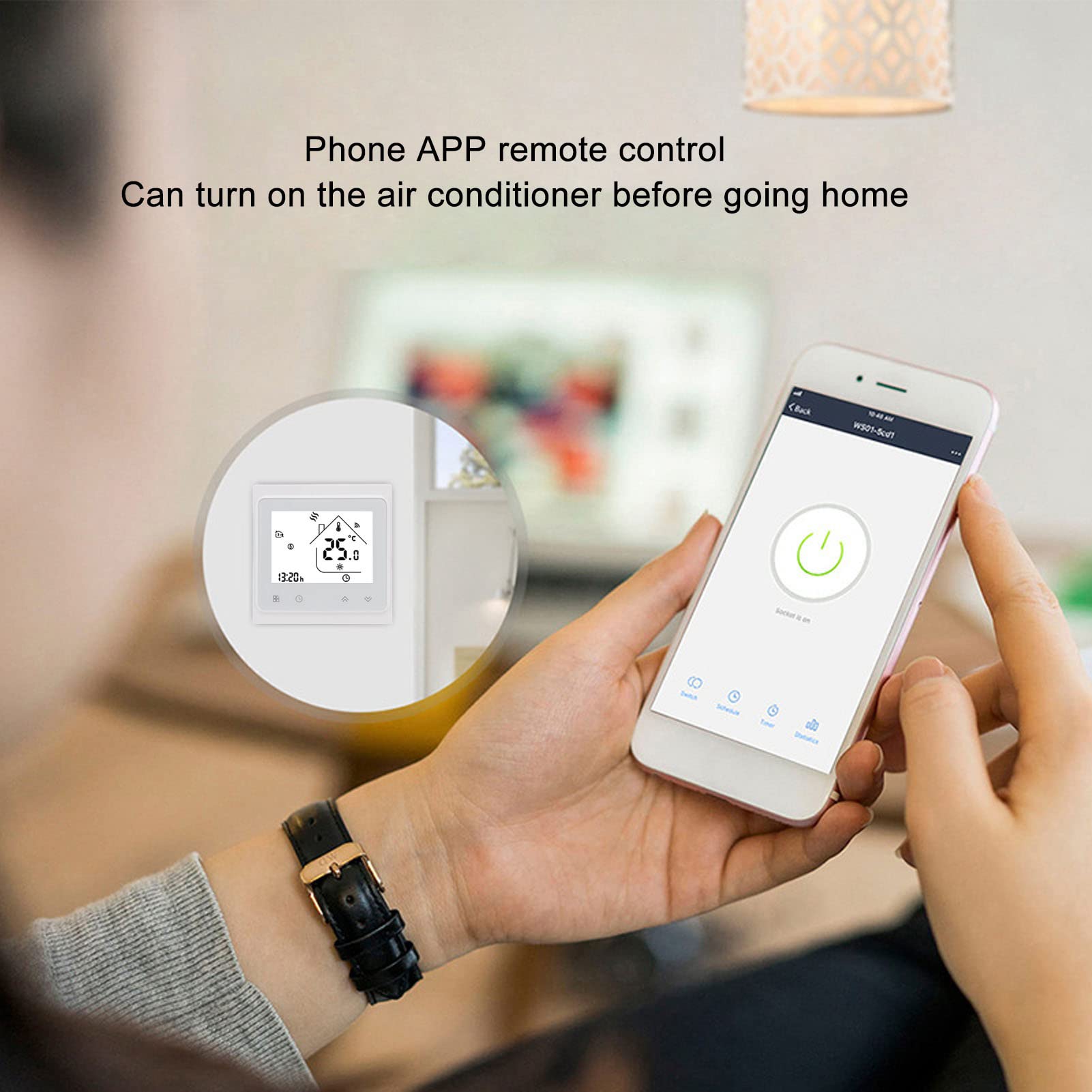 Termostato Inteligente WiFi Aplicación de teléfono programable Control de Voz Controlador de Temperatura de Calentamiento de Agua con Pantalla LCD AC Blanco