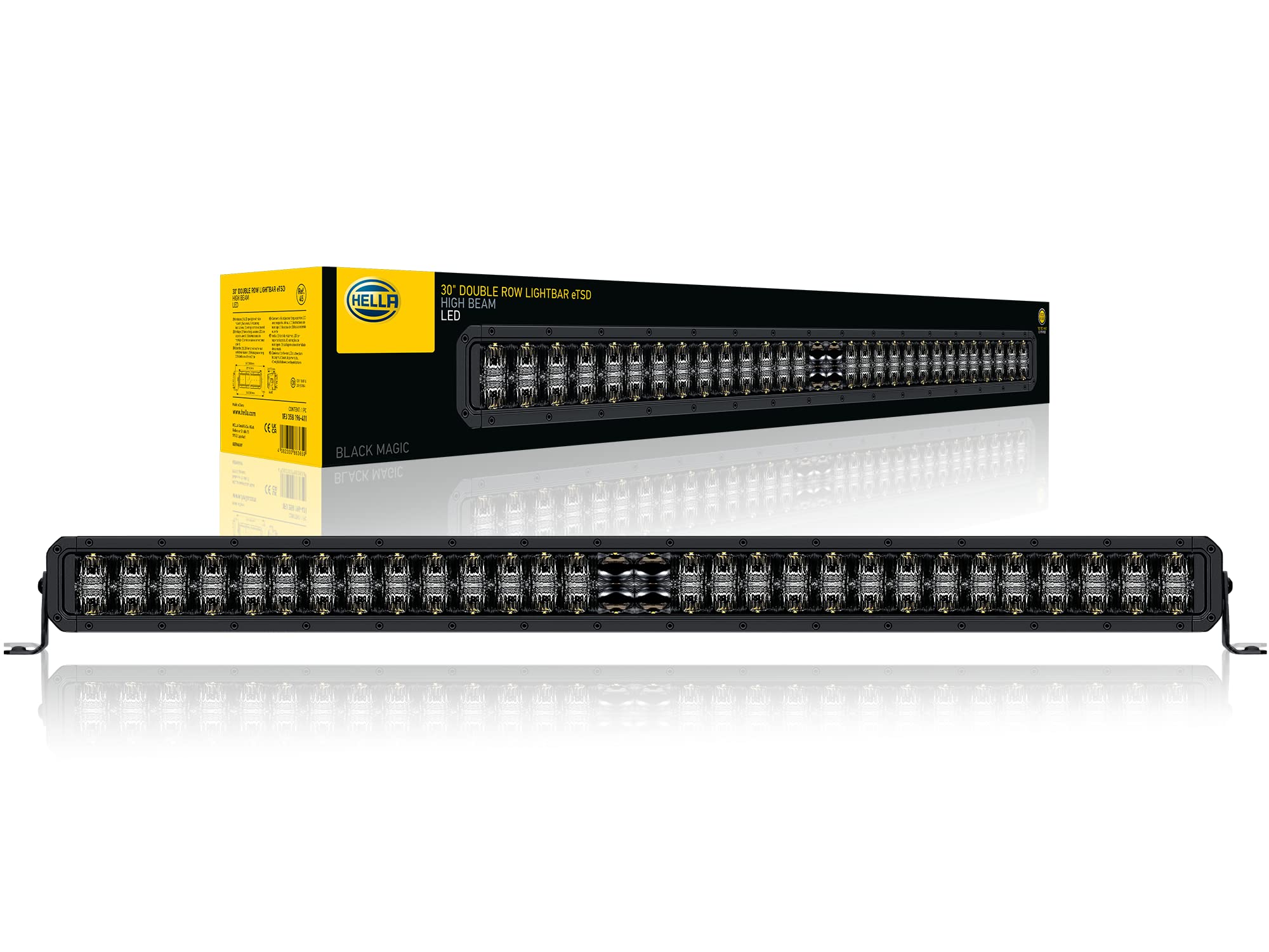 Hella 1FJ 358 196-411 reflektor LED - Black Magic 30" - 12/24V - wersja podwójna - liczba referencyjna: 45 - montaż/złącze śrubowe - kolor szyby: przezroczysty - kabel: 2000 mm - przód