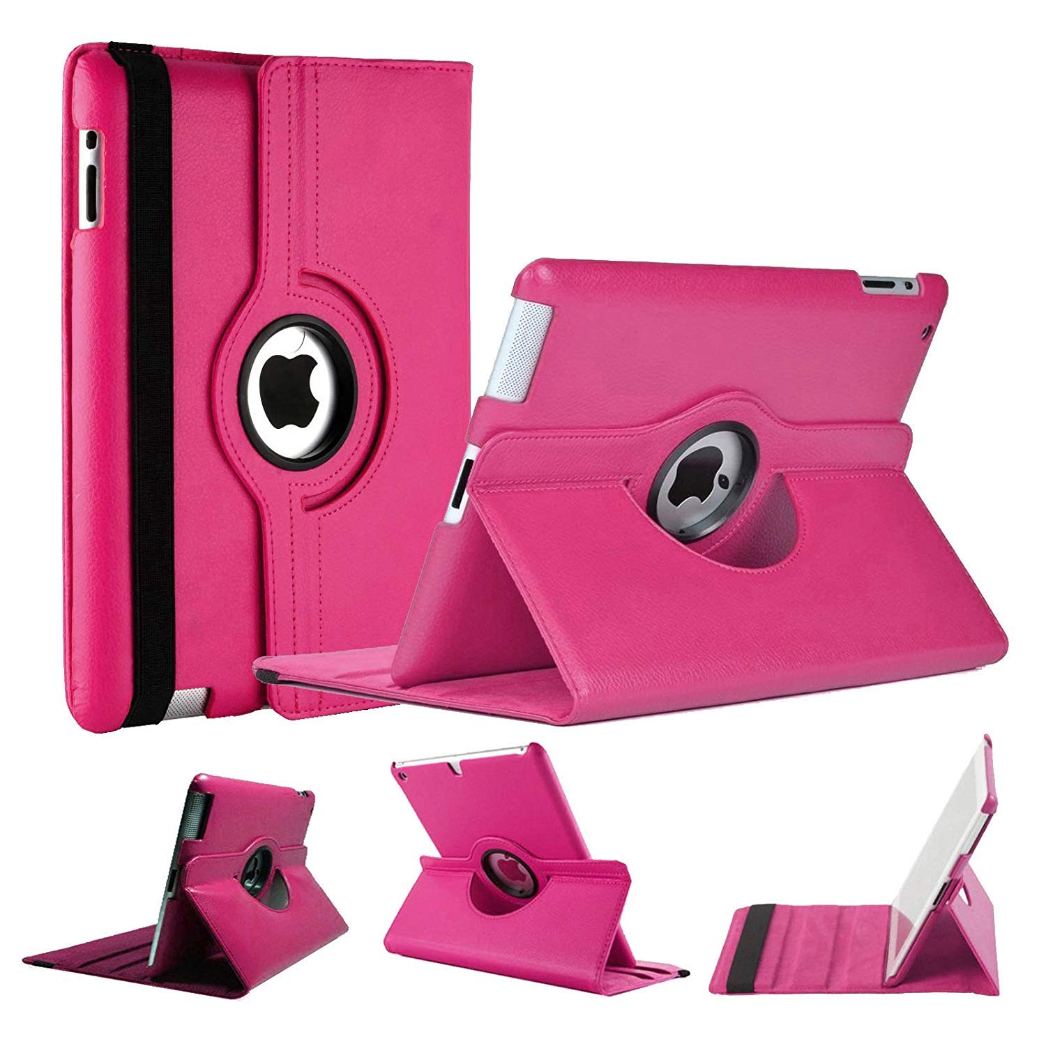 World biz Rotating Case for iPad Mini 4 Mini 5 (7.9'') iPad Mini4 (2015) iPad Mini5 (2019) 360 Degree Rotation Stand Shockproof Protective Cover With Auto Sleep Wake Function (Pink)