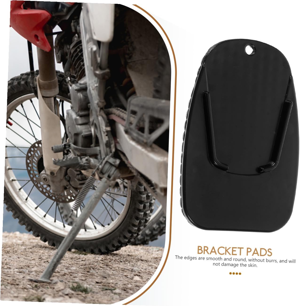 Amosfun 5pcs Kickstand Pad for Motorbike Black Side Stand Support Cushions Prevents Scuffing Portable Reduces Tip Overs for Motorcycle Riders and Enthusiasts