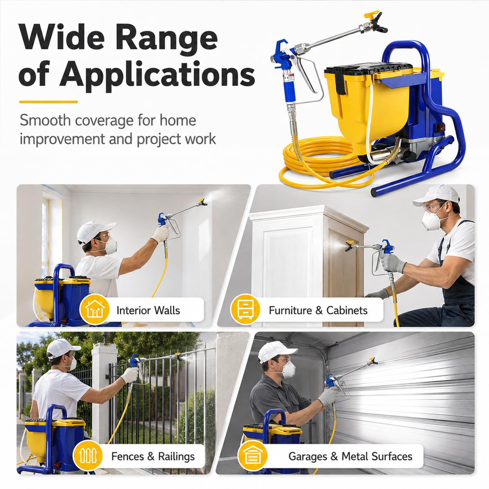Pulvérisateur De Peinture Airless, 850W Pistolet Électrique Haute Pression