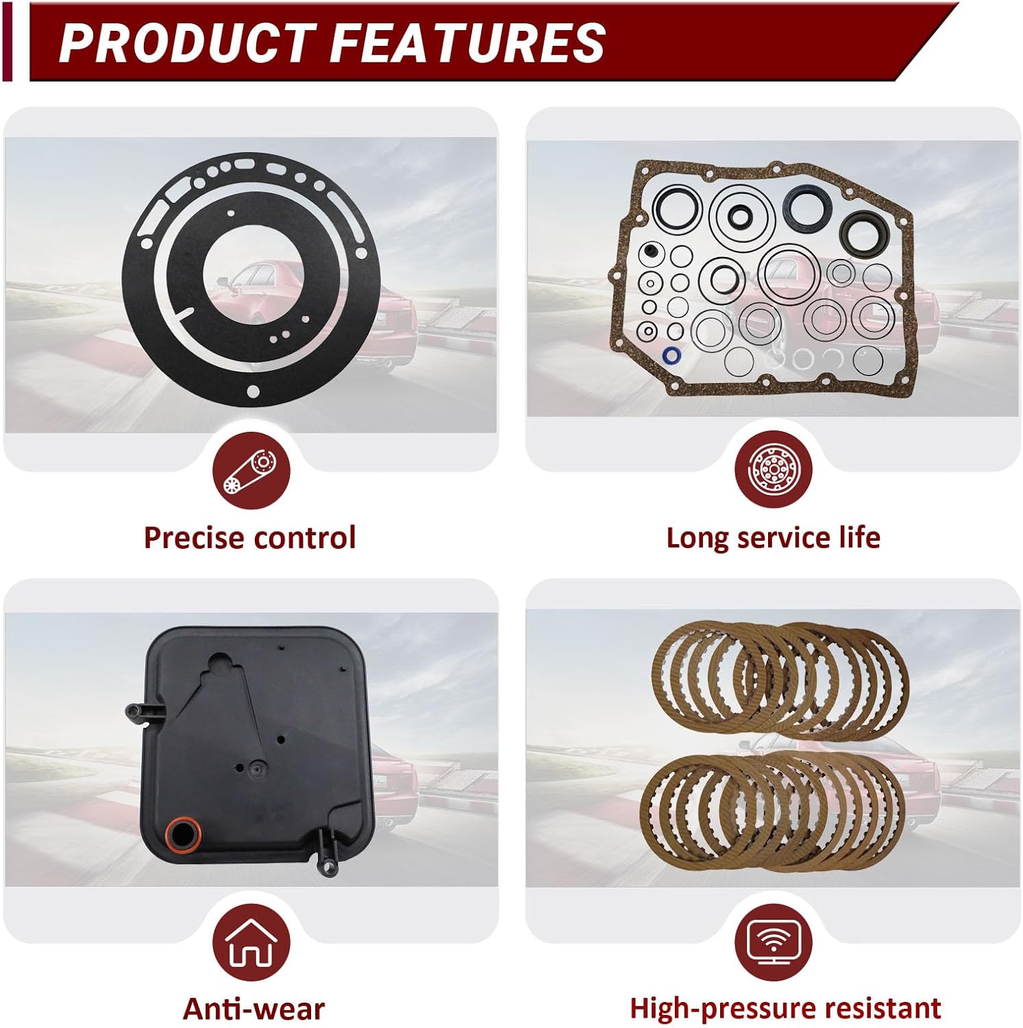 42RLE Transmission Master Rebuild Kit fit for Endeavor 3.8L 2004-2011, Wrangler 3.8L 2007-2011, Dakota 2003-2012 Direct Rebuild Overhaul Kit Replacement OE 68332423AA 52852913AB