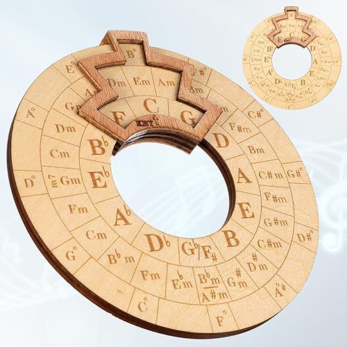Miniatura 4 de Herramienta de melodía de madera, herramienta redonda de acorde de melodía de madera, herramienta de rueda de acorde de círculo de quintas,