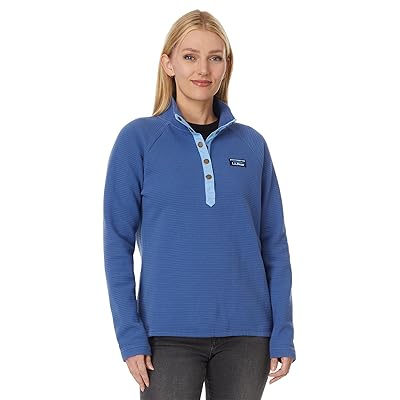 L.L.Bean Lakewashed Ottoman Knit Quarter Snap Women