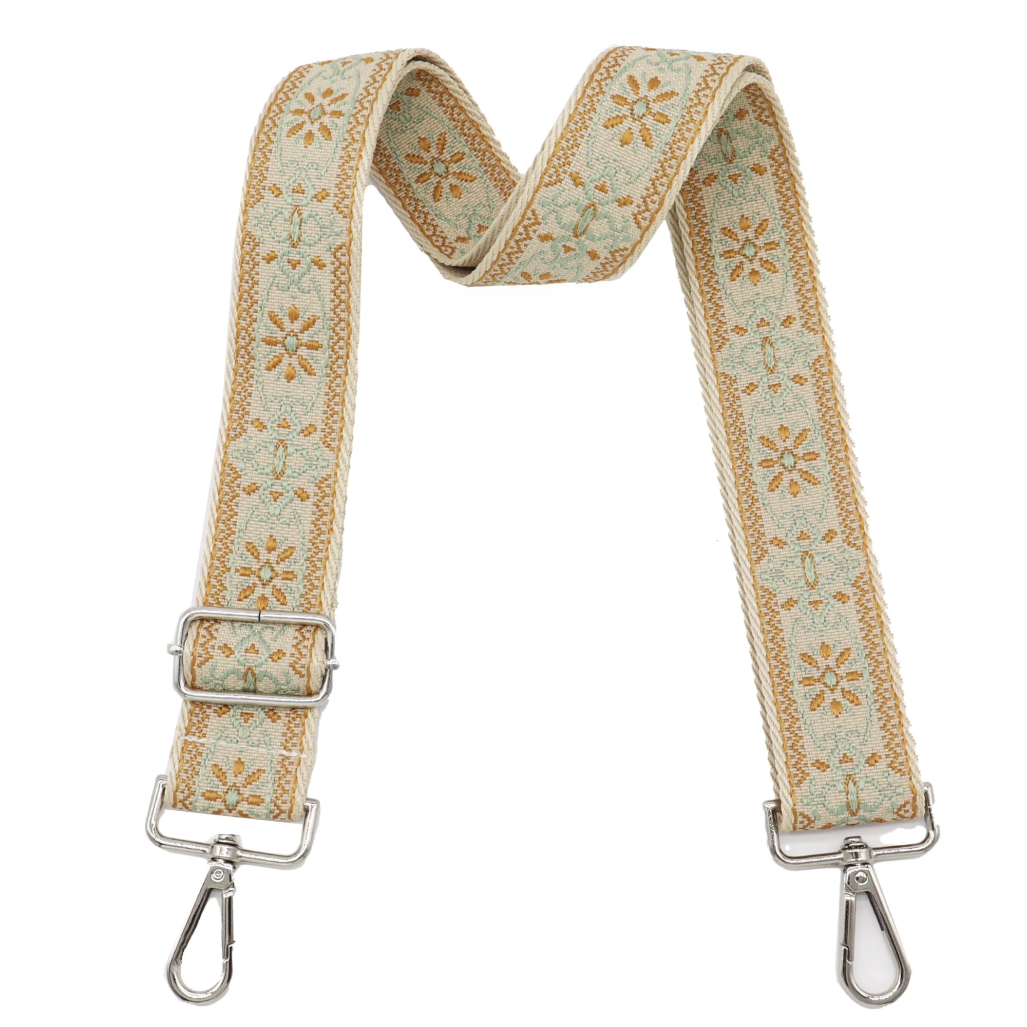 LEMEDE Purse Strap Adjustable Replacement Crossbody Bag Strap Retro Jacquard Embroidery Shoulder Straps for Canvas Bag