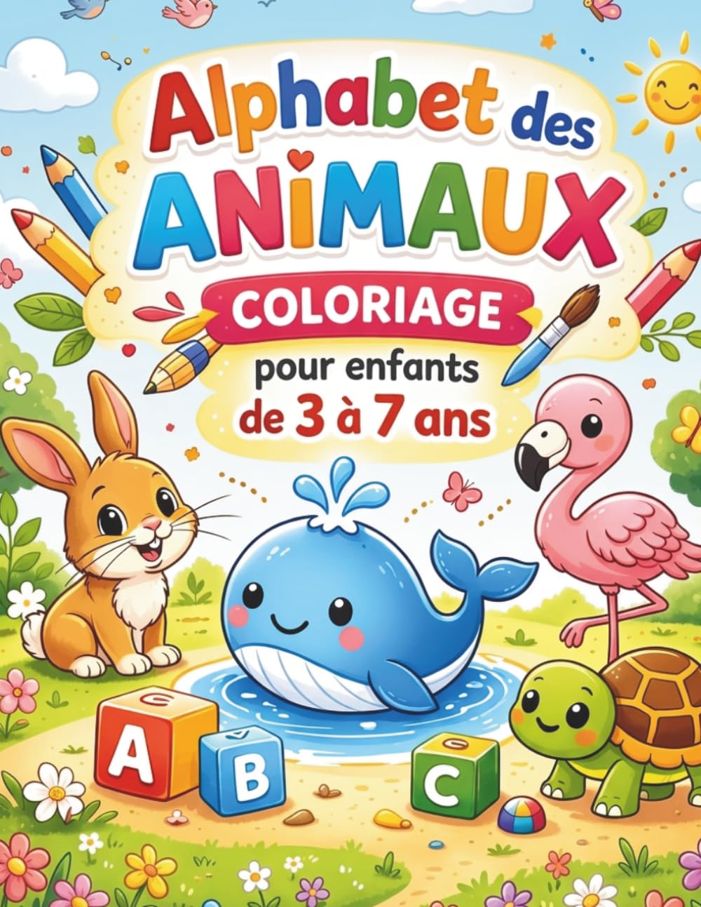 Alphabet des Animaux - Livre de coloriage dès 3 ans: Apprendre l’Alphabet en s'amusant avec des Animaux mignons – Coloriages Grand Format, Jeux de ... simples pour Garçons et Filles de 3 à 7 ans