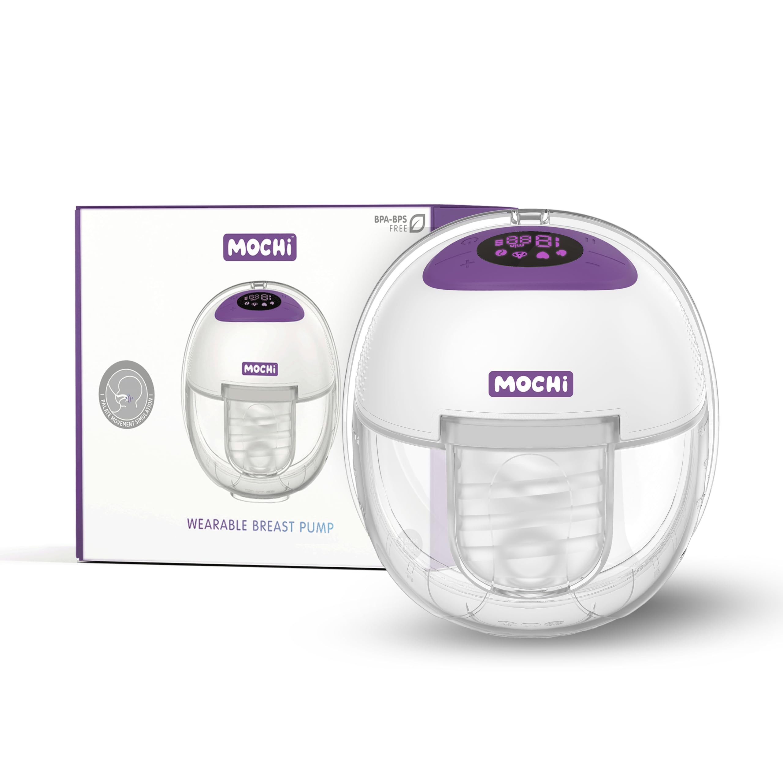 Mochi Tragbare Milchpumpe - Kabellos, Leise & Freisprecheinrichtung - 4 Modi & 15 Stufen - Smart Memory, Digital Display & Auto Shut-Off - Tragbare & Bequeme Elektrische Pumpe für Stillende Mütter