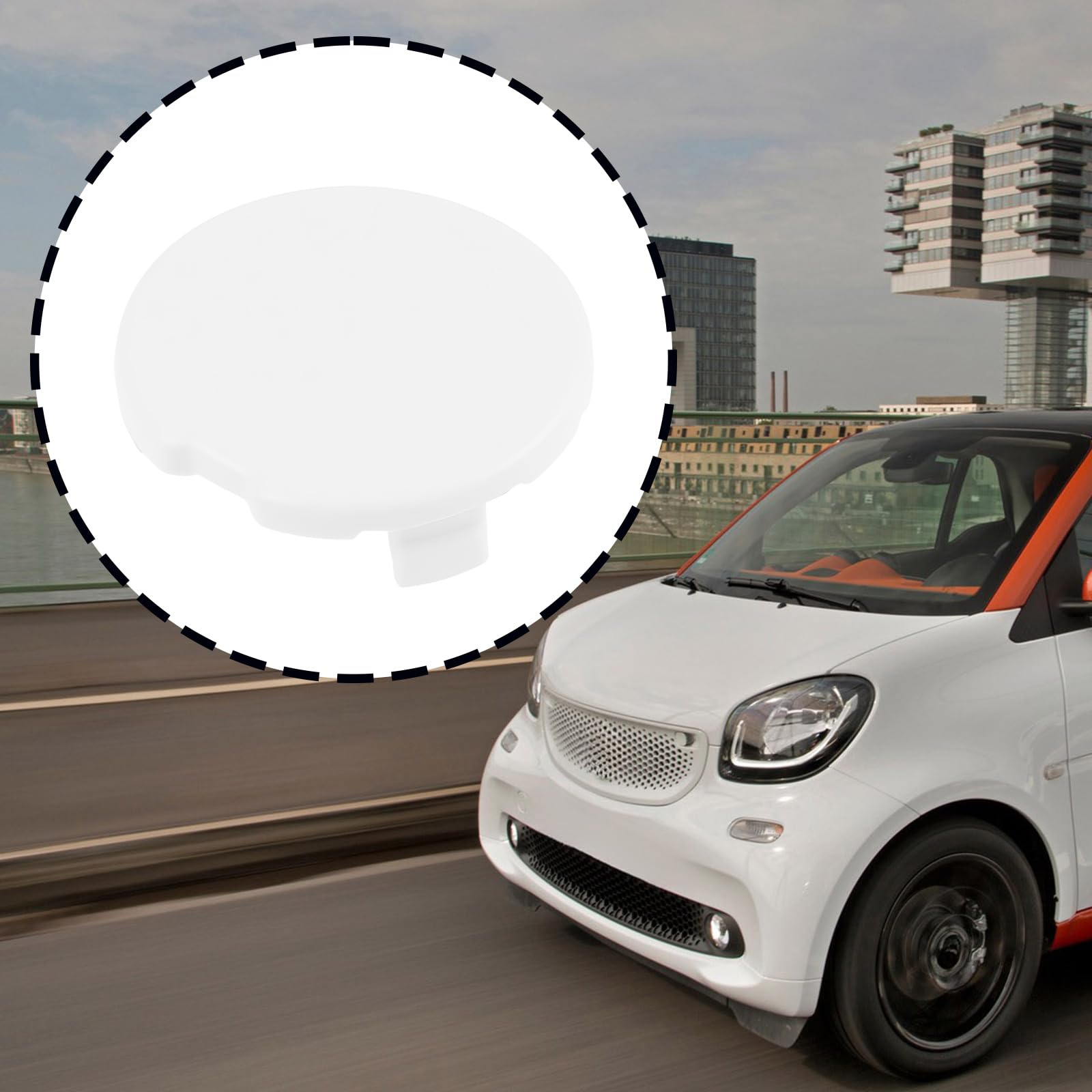 Tappo di copertura paraurti posteriore gancio traino Smart Fortwo 453 2016-18 bianco
