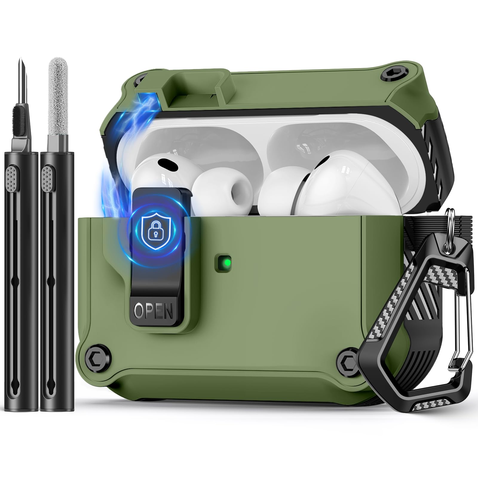 Pohgelan Compatible with AirPods Pro 3 Case (Dark Green)