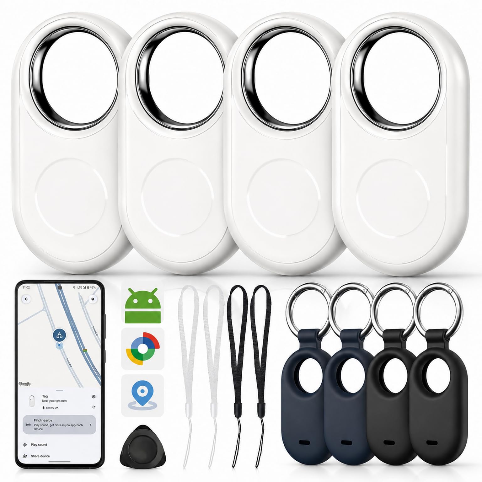Android Tracker Tag (4 Pieces), Works with Google Find My Device App, Smart Key Finder Android, Bluetooth Finder for Wallet, Bags, Keys & Dog-picture-26