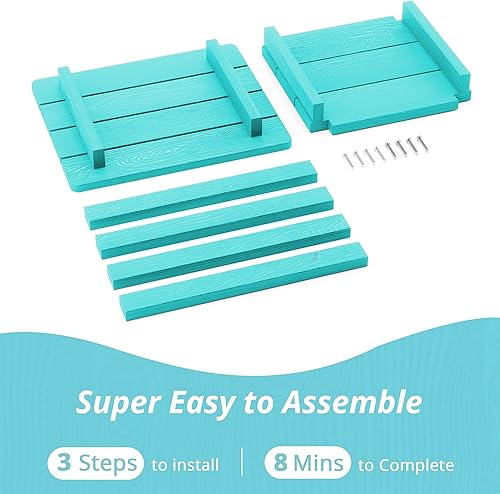 Miniatura 119 de LUE BONA HDPS - Mesa auxiliar para exteriores, pequeñas mesas auxiliares Adirondack para exteriores, mesa auxiliar exterior para patio, porche, Negro