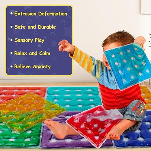 Miniatura 5 de 9 baldosas líquidas, azulejos sensoriales, tapetes sensoriales, juguetes sensoriales para niños autistas, tapete de actividad sensorial para juego