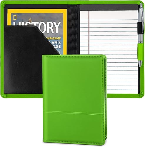 Miniatura 7 de Gorbado Carpeta para portafolio o cartera, mini carpeta de 5 x 8 pulgadas, bloc de escritura legal, carpeta organizadora de documentos A5 para Negro