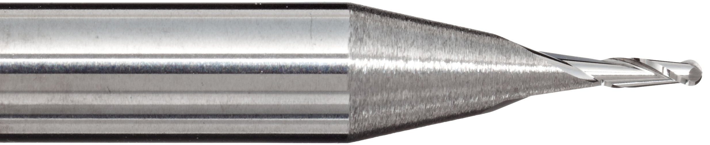 Melin Tool AMG Carbide Micro Ball Nose End Mill, Uncoated (Bright) Finish, 30 Deg Helix, 2 Flutes, 1.5000