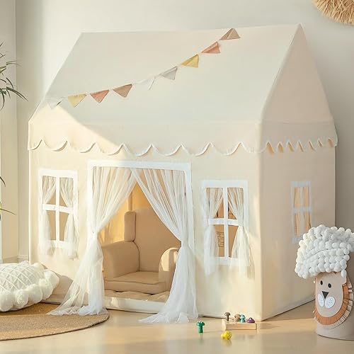 Miniatura 1 de Tienda de campaña para niños con alfombra tienda de campaña grande para niños pequeños casa de juegos para interiores para niñas y niños neutros