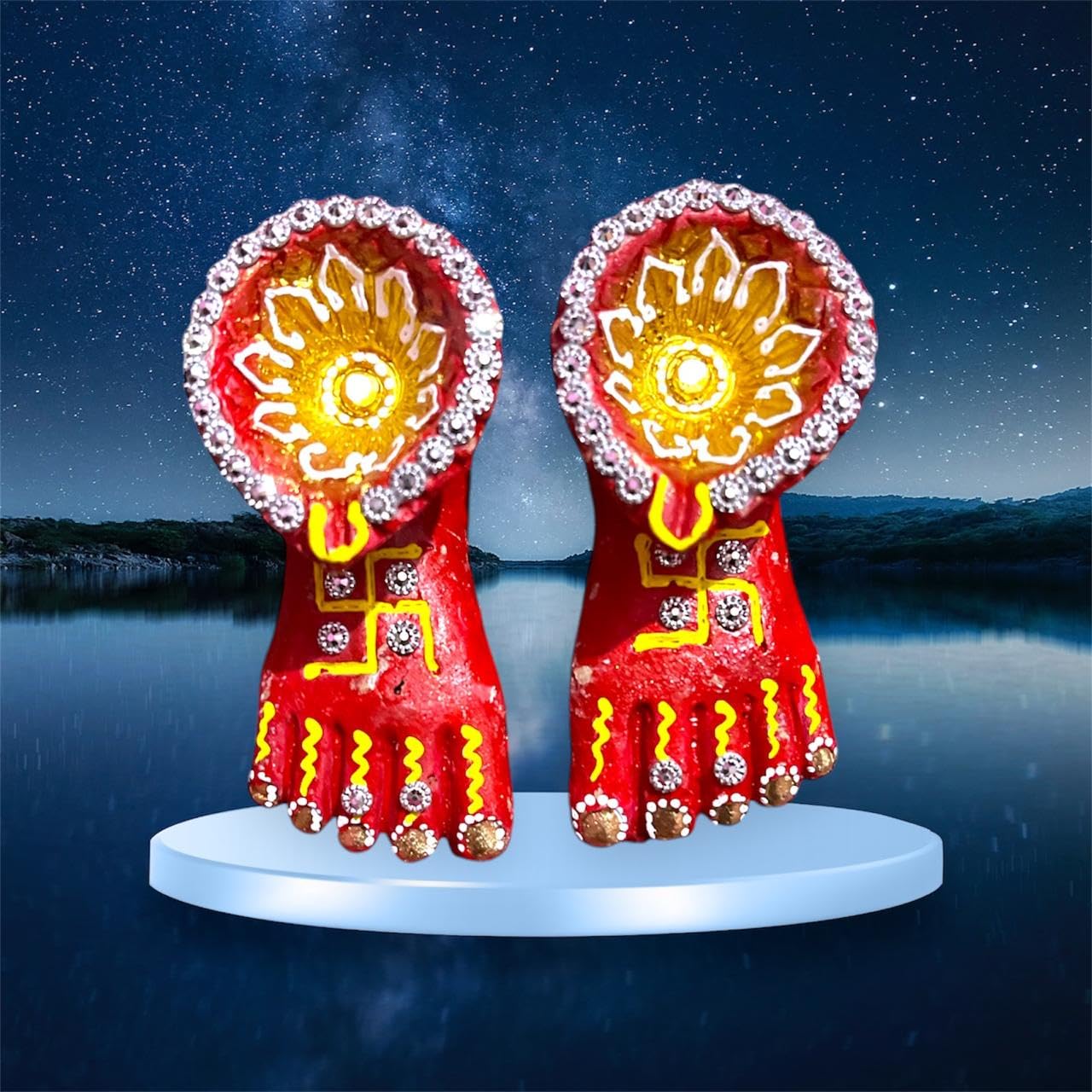 Terracota/Clay Laxmi Feet/Charan Paduka for Home,Office and Temple Entrance | Lakshmi Feet for Diwali Decoration | Lakshmi Charan/Feet - Pack of 1 (B0DHW7RN16) Amazon Price History, Amazon Price Tracker