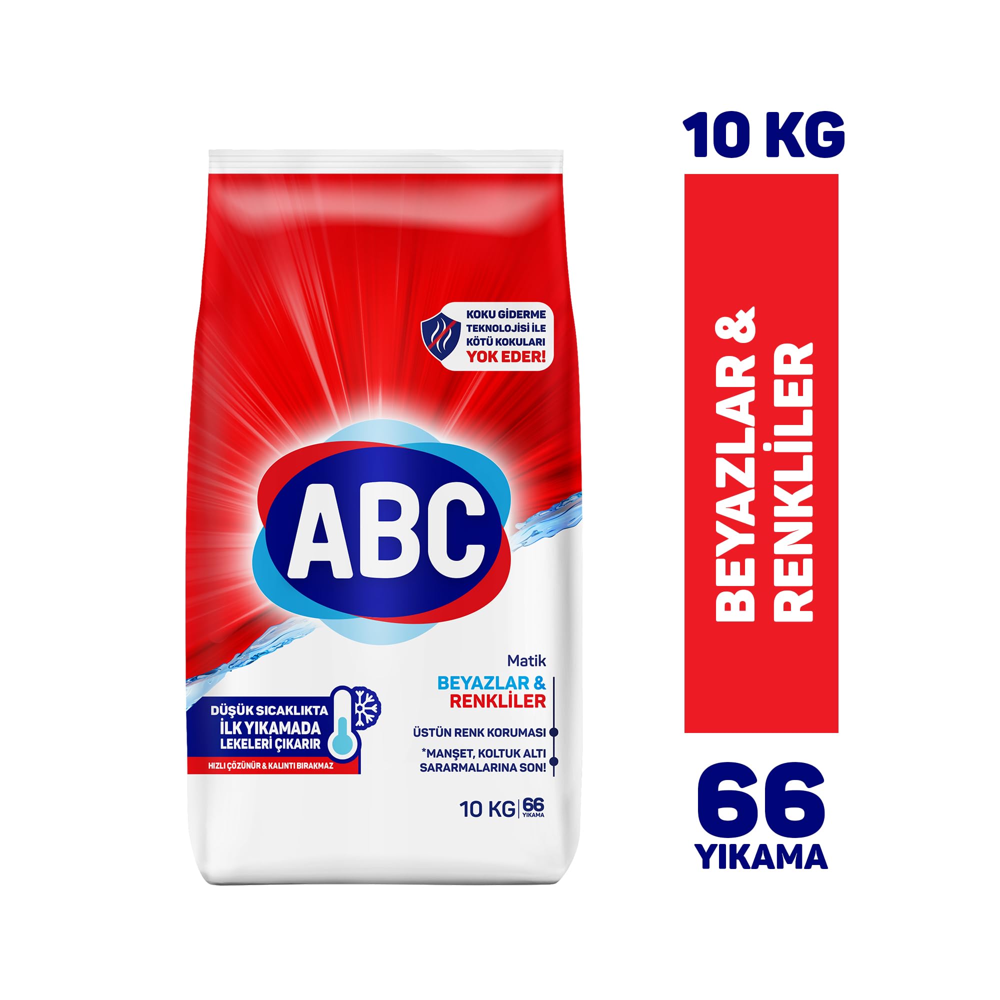 ABC DETERJAN Matik Beyazlar & Renkliler 10 Kg (3 paketi)