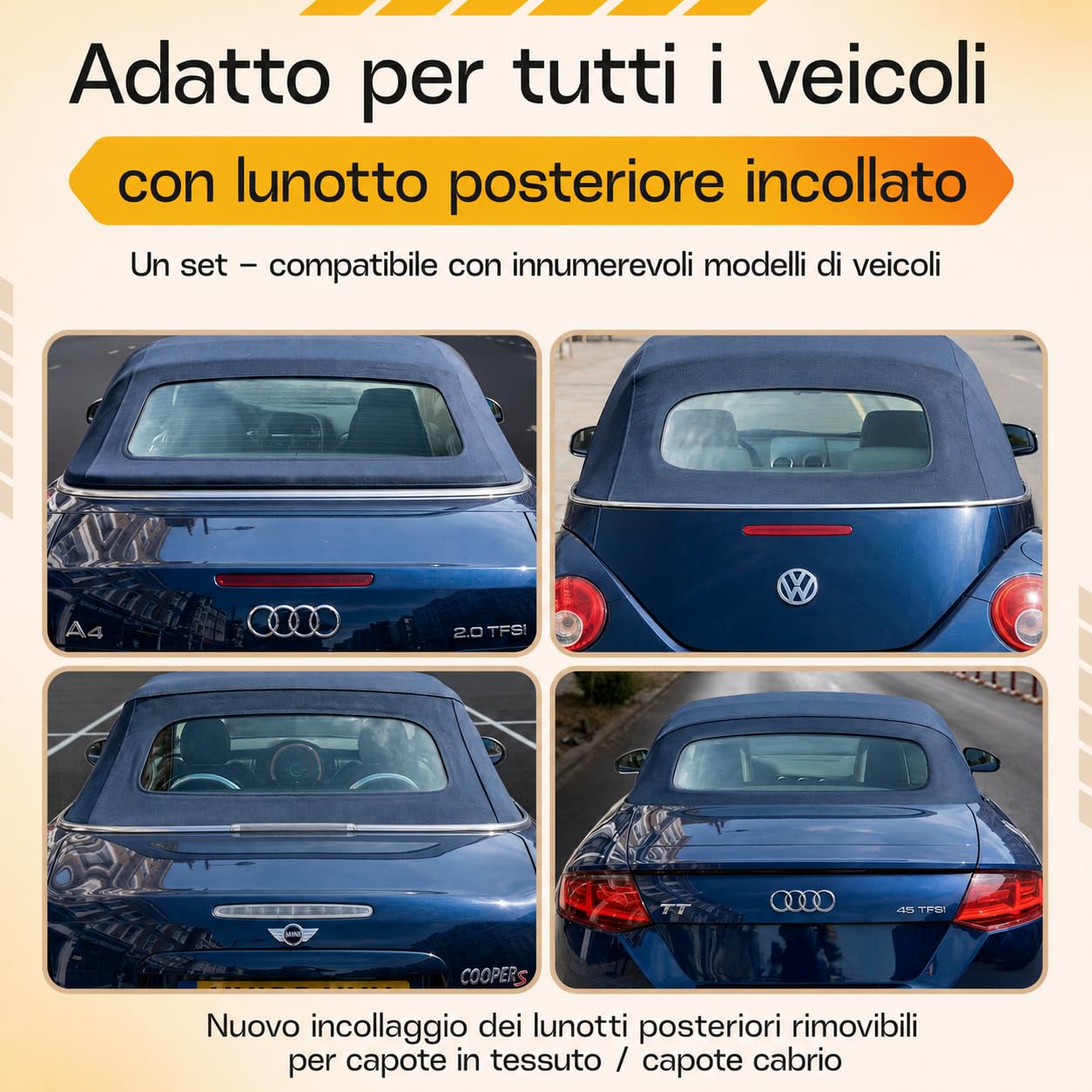 Kit di Riparazione del Lunotto Posteriore per Capote Cabrio