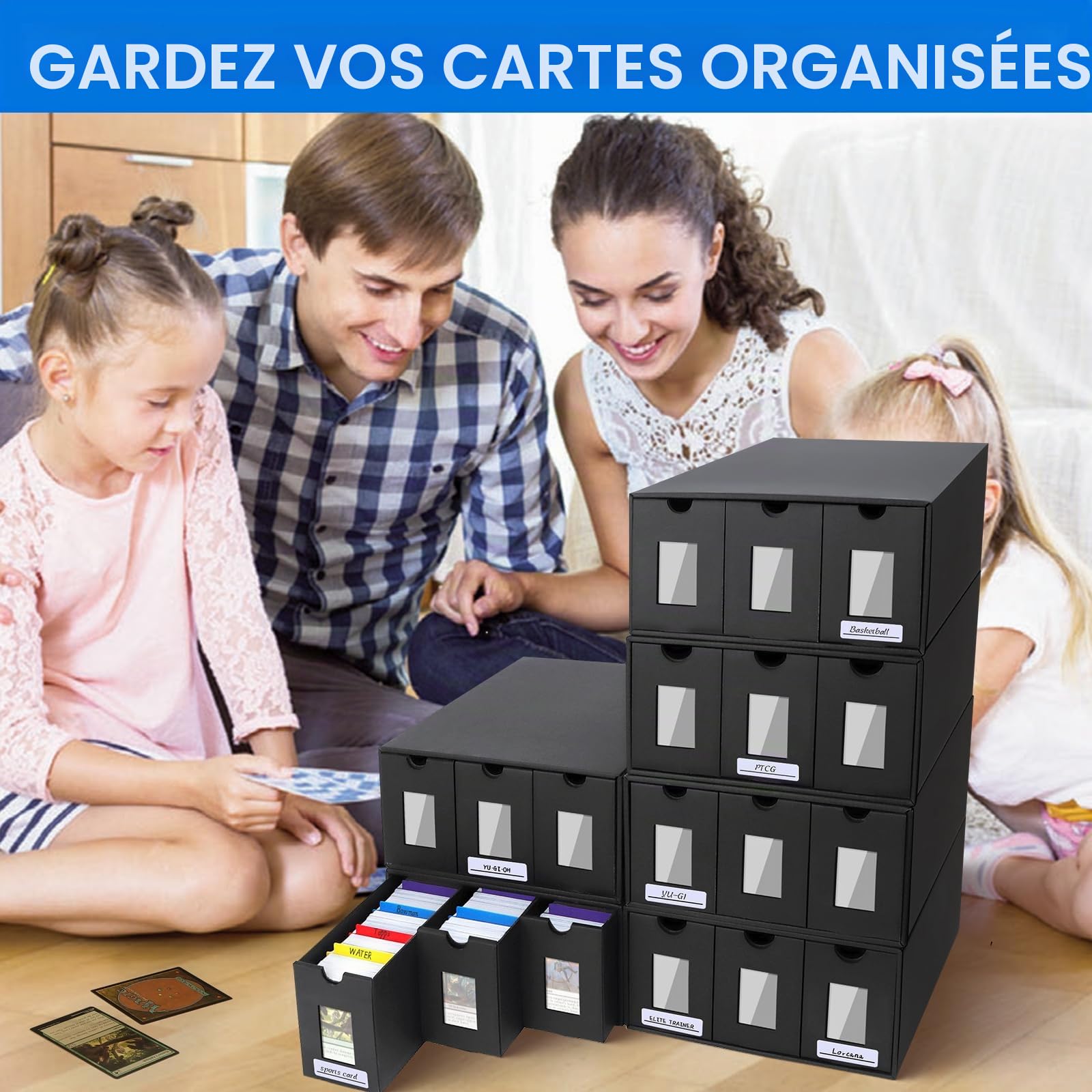 18 000+ Boîte de Rangement pour Cartes à Collectionner, Boîte à Cartes pour Cartes MTG Commander, MTG Deck Box avec 48 Séparateurs, Boîte à Cartes pour Cartes TCG, PTCG, MTG, Sports