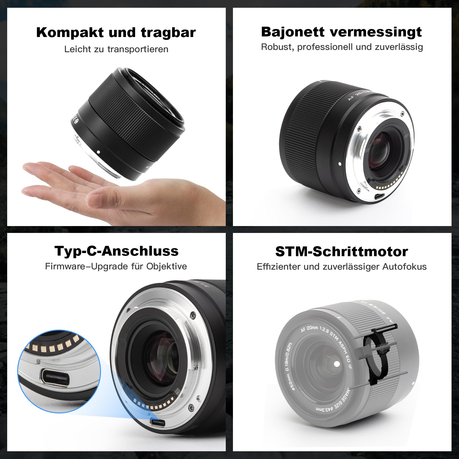 VILTROX 20 mm f2.8 FE, 20 mm f/2.8 e-Mount pełny format AF ultraszerokokątny obiektyw autofokus do Sony e Mount, Prime obiektyw szerokokątny a7cr a7cii a7c a6700 zv-e100 a6600 a6400 a7iv a7iii