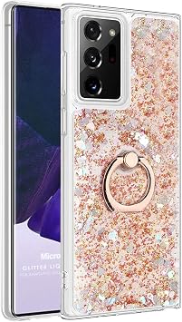 Microsonic Samsung Galaxy Note 20 Ultra i in K l f Glitter Liquid Holder Gold [Galaxy Note 20 Ultra ile Uyumlu K l f - Gold]