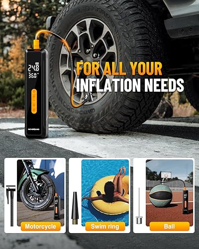 Miniatura 3 de Neverland Tire Inflator Portable Air Compressor - with High Capacity Battery, 150 PSI Air Pump for Car Tires, Electric Bike Tire Pump with Pressure