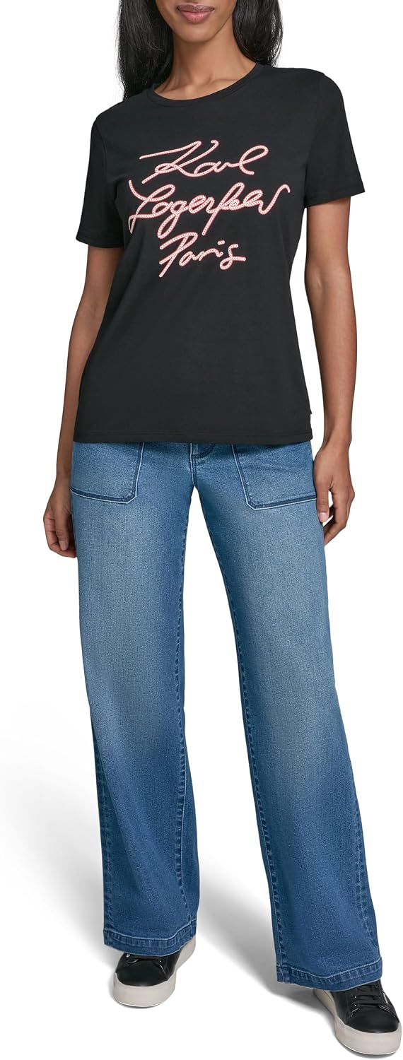Karl Lagerfeld Women's Logo Karl Script T-Shirt