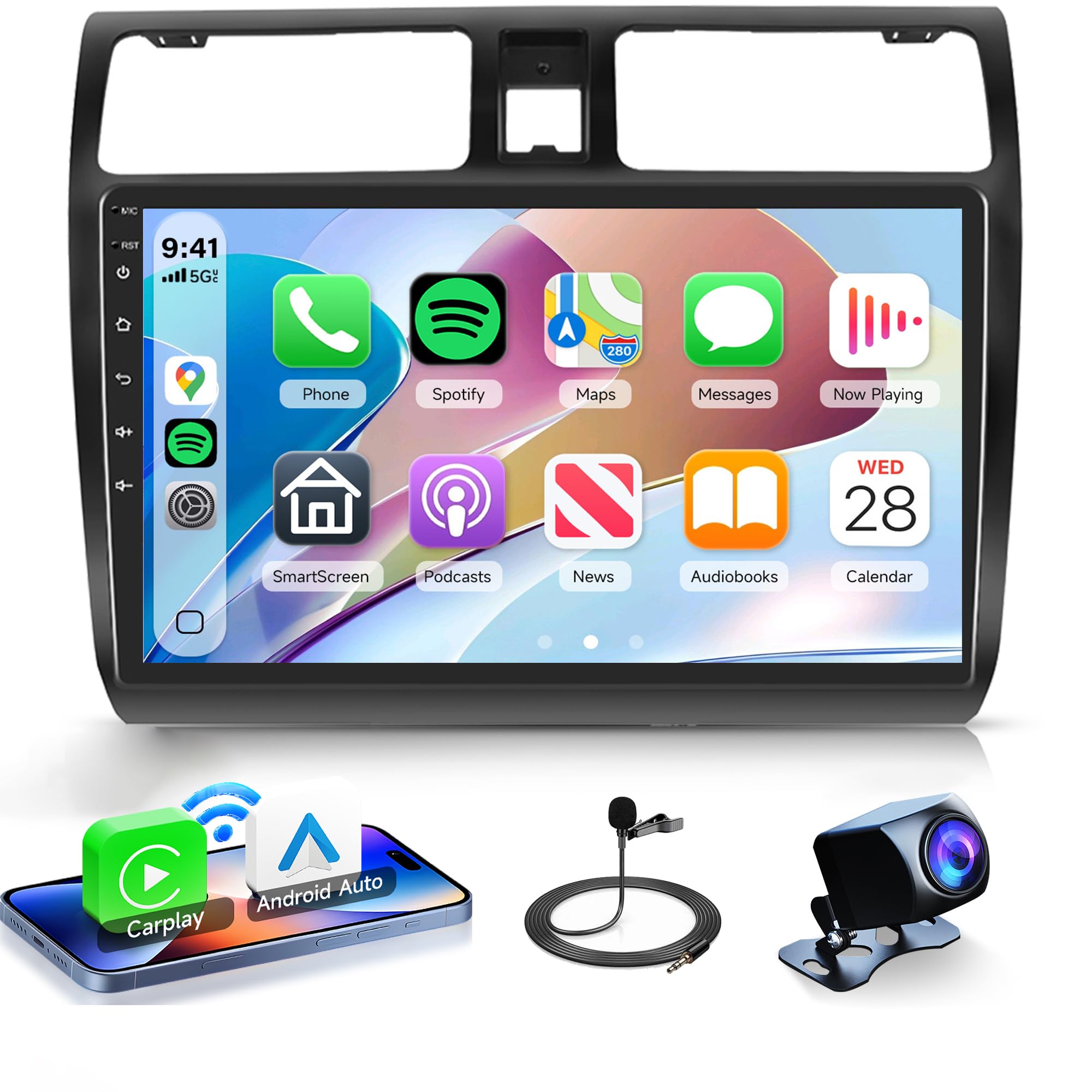 Android 15 Autoradio Mit Wireless CarPlay Für Renault Clio 3 (2005-2017) – 9 Zoll, 4+128 GB, Inkl. Rückfahrkamera