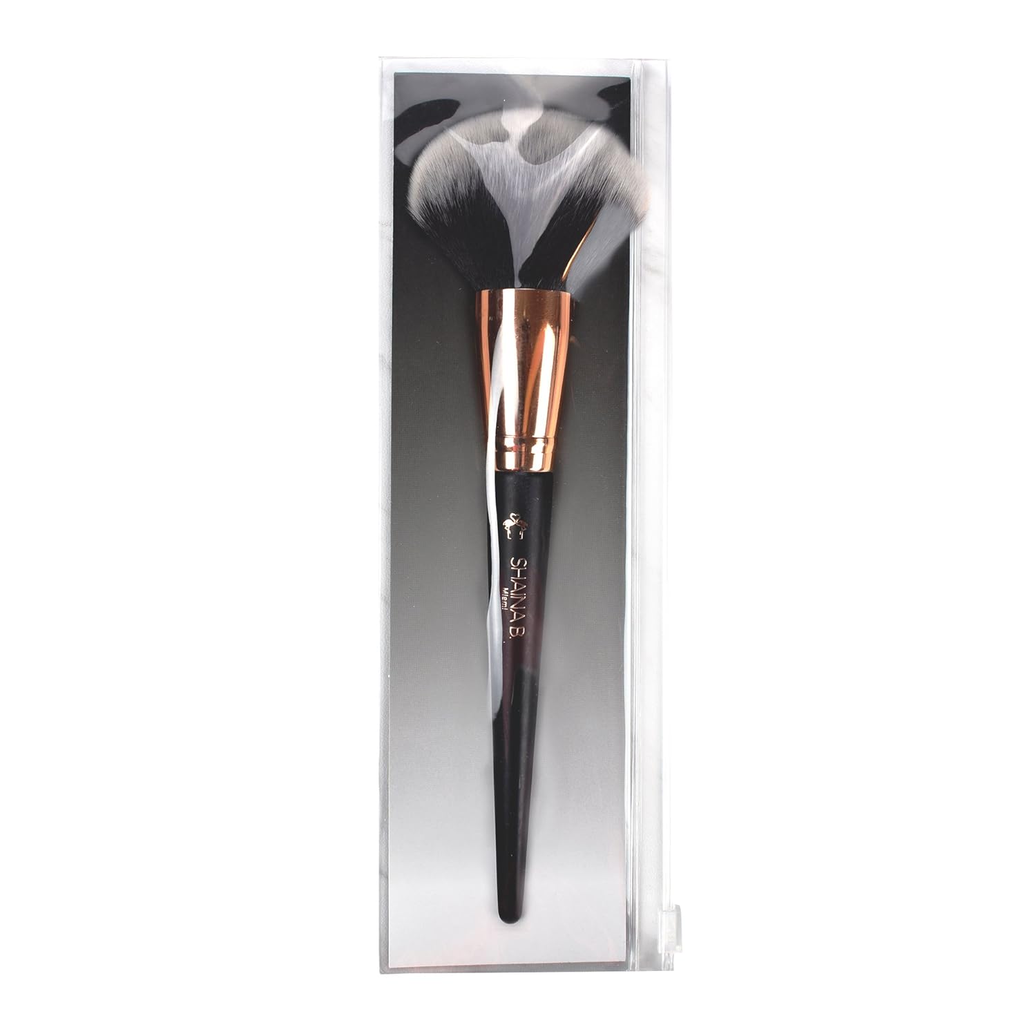 Shaina B. Miami Setting Powder Brush for Loose Powder – Fluffy Bronzer Brush with Ultra-Soft, Cruelty-Free Synthetic Bristles, Perfect for Sheer, Smooth, and Buildable Coverage