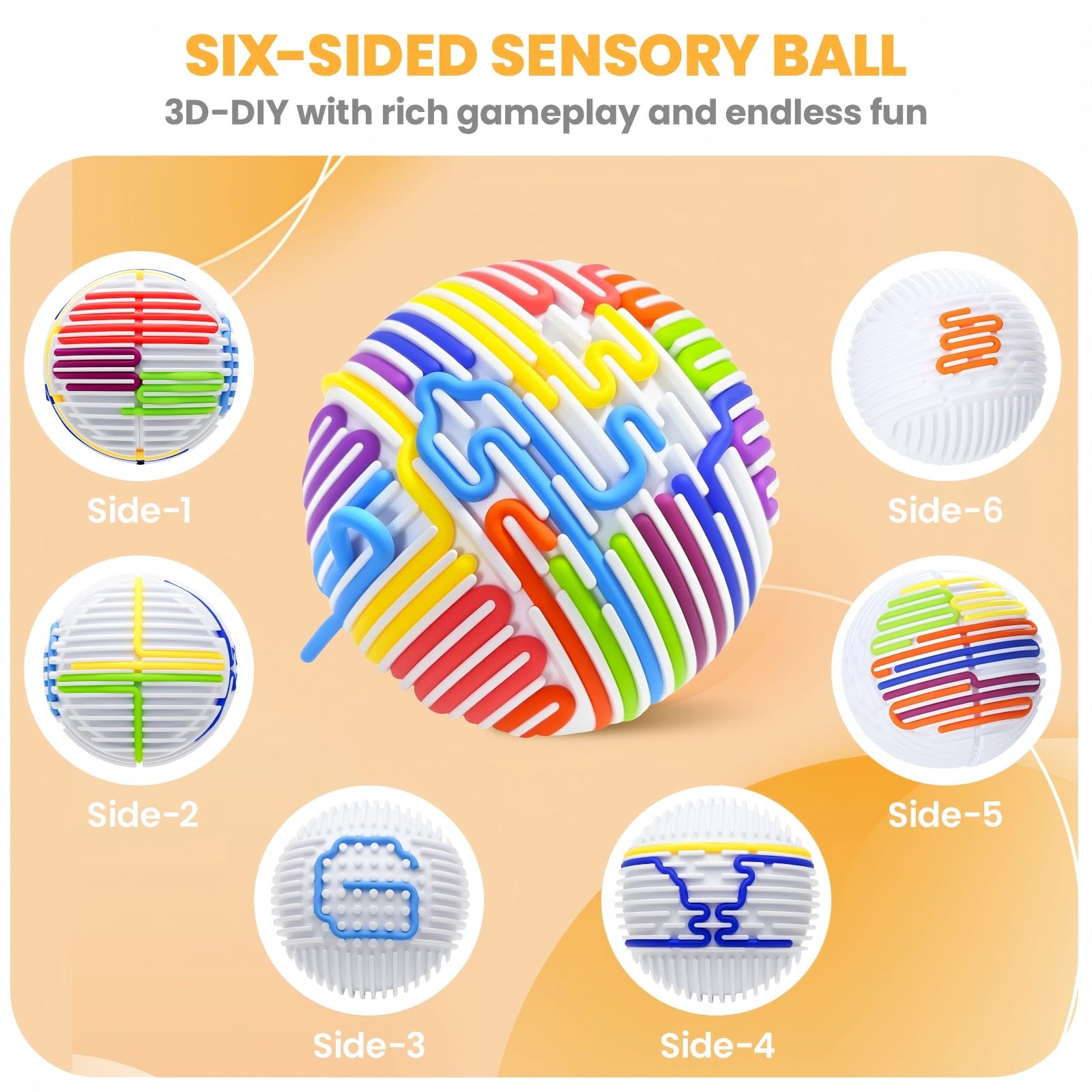 PushGoGo Sensory Activity Ball,Sensory Activity Board 3D DIY Upgrade,Fidget Toy for Calming Stress, Anxiety - Image 2