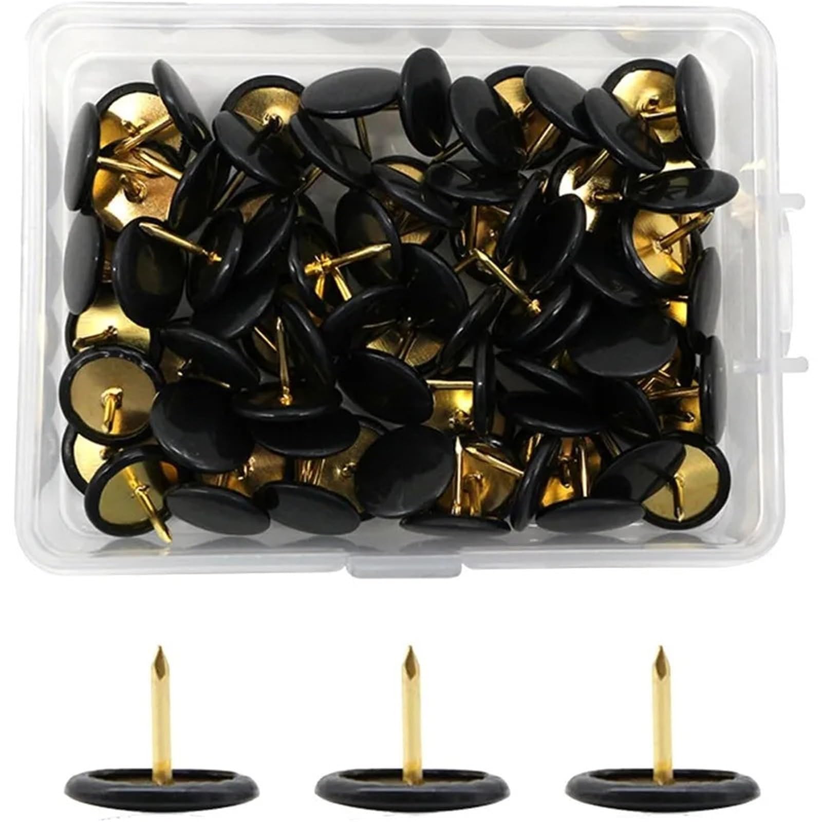 Push Pins 400Pcs Black Round Head Metal Drawing Push Pins