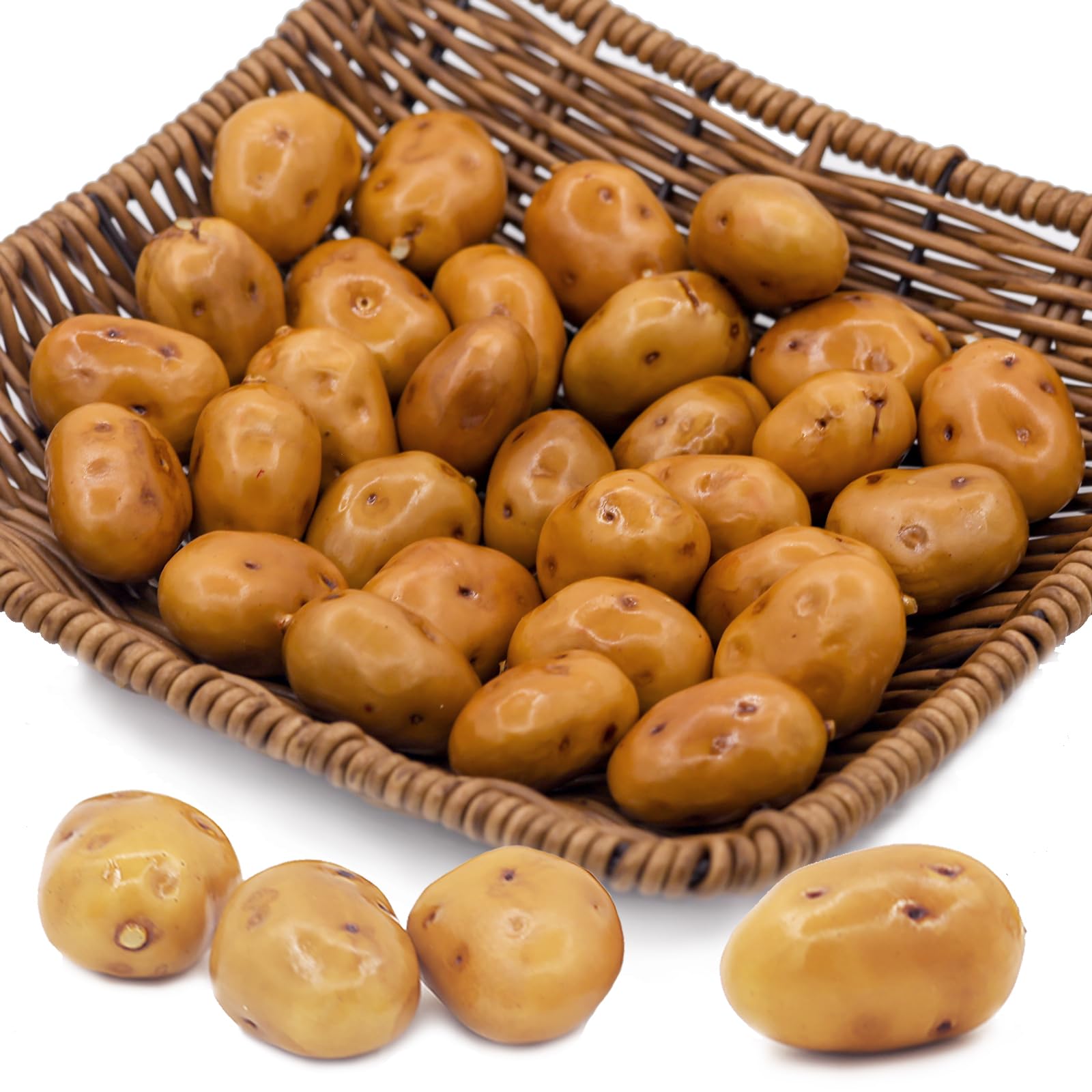 Tuxiaobu Artificial Fruits Potato for Decoration Lifelike Fake Potatoes Imitation Plastic Fruit Decorations for Kitchen Home Party Pub Table Basket Photography Prop Ornament - 30 Pcs