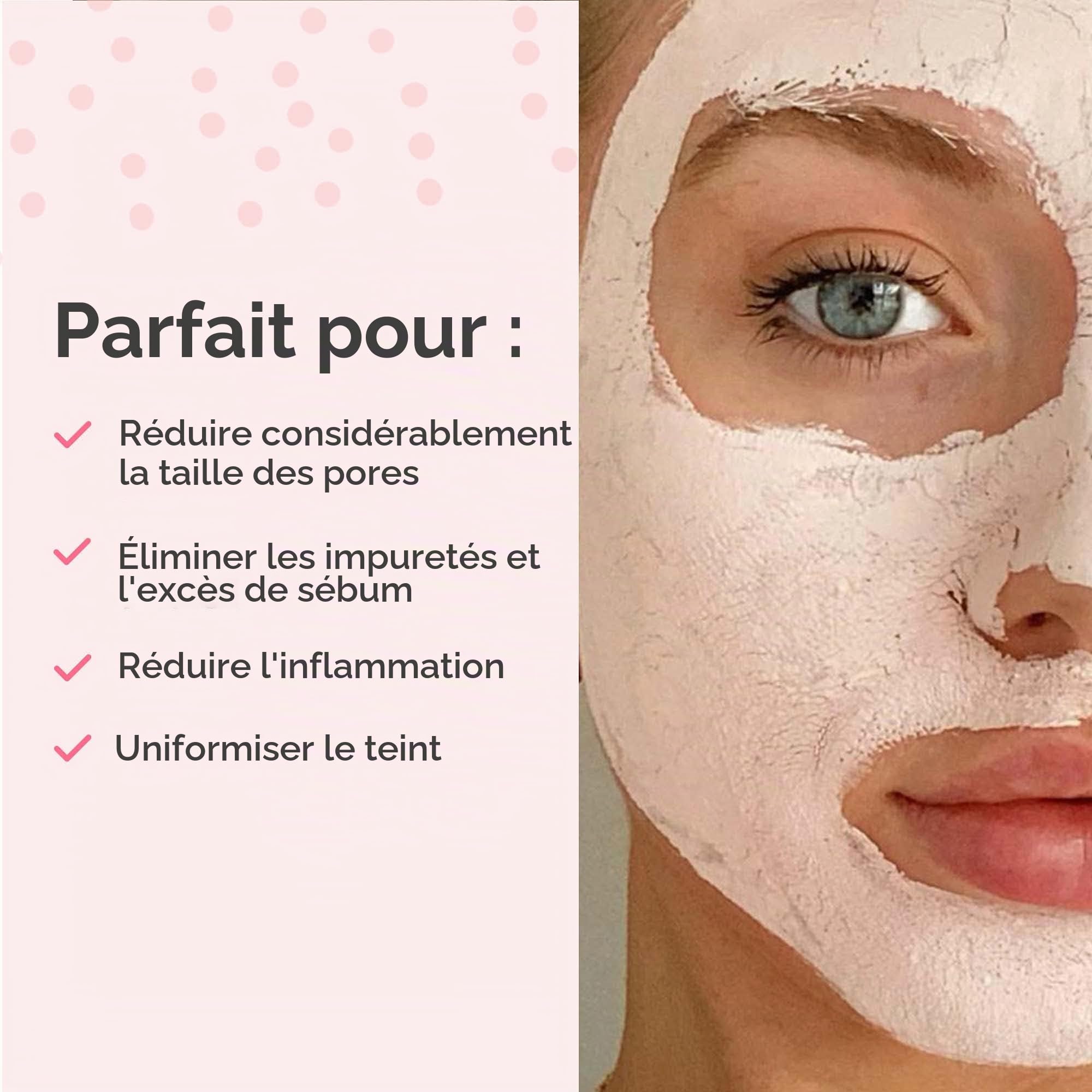 Sand & Sky Masque Visage Porefining à l'argile rose australienne Soin de la peau| Minimiseur de pores et nettoyant pour pores avec applicateur de brosse pour masque facial
