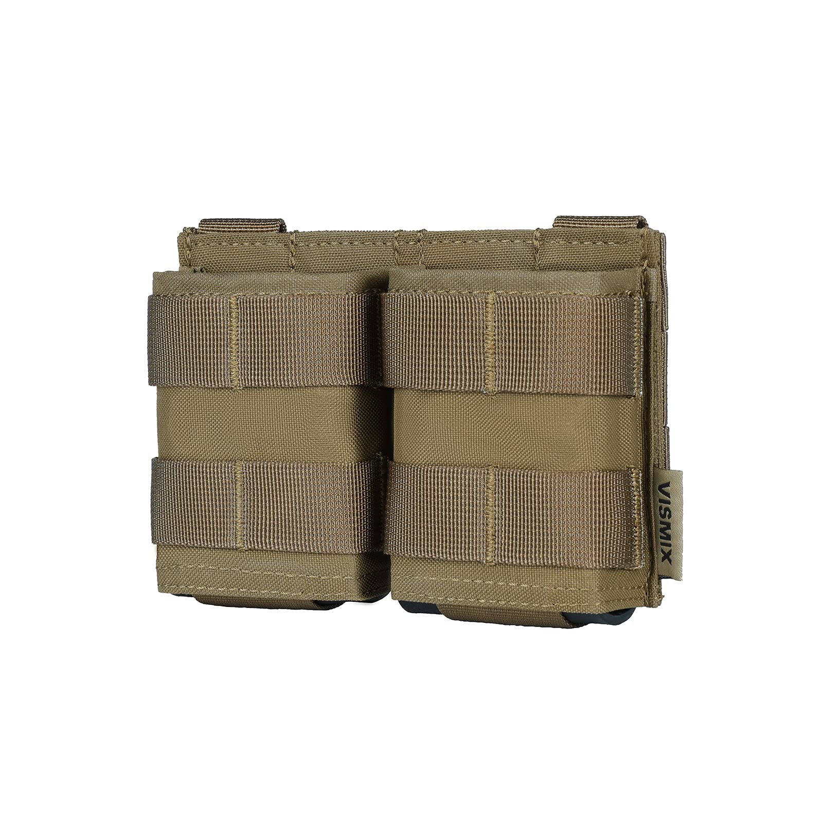 VISMIX Rifle Mag Pouch, Double 5.56mm AR MOLLE Magazine Pouch with Quick Release Kydex Insert and MOLLE Compatible