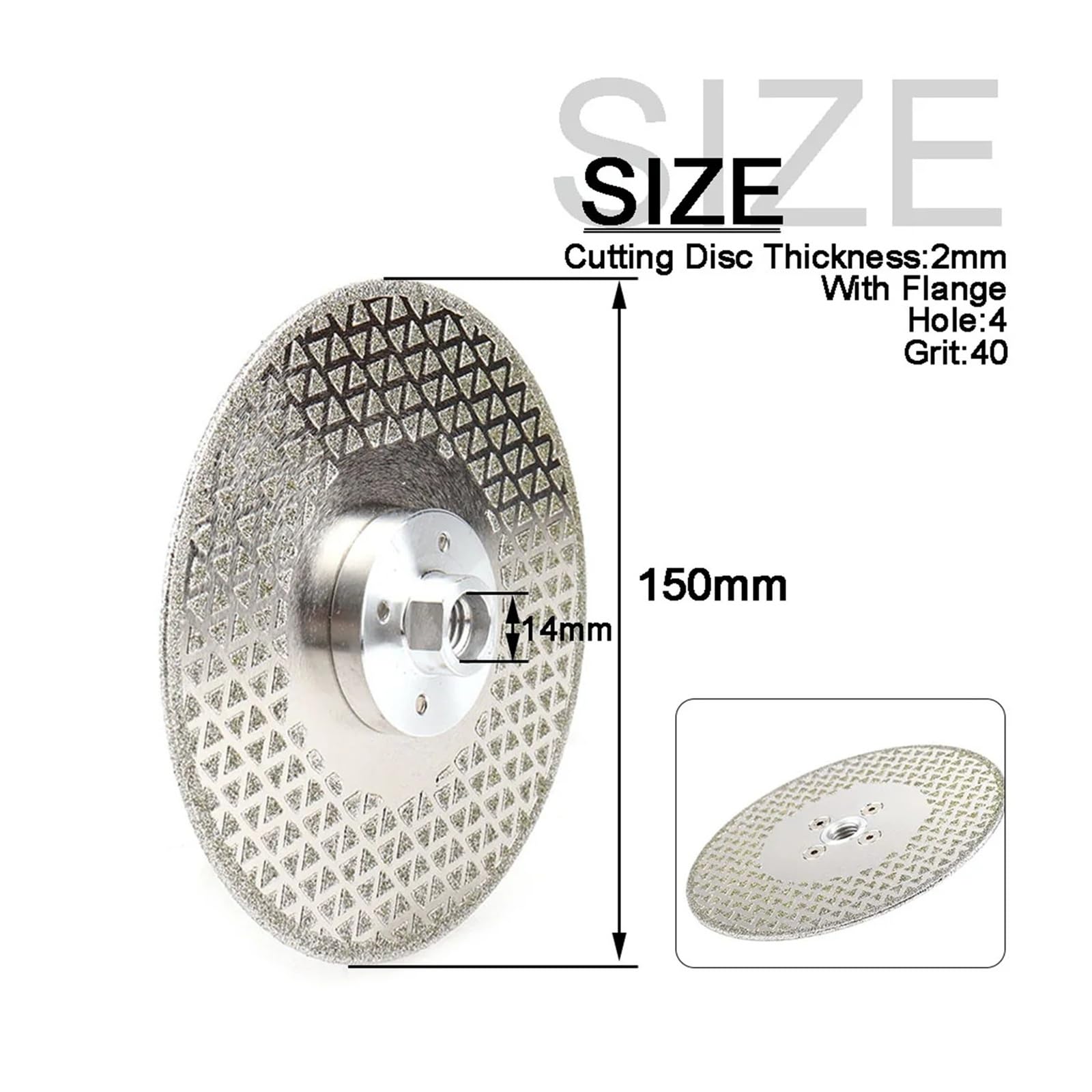 1 sztuk 4/4.5/5/6/9 Cal dwustronna galwaniczna tarcza tnąca M14 lutowany próżniowo brzeszczot do piły tarczowej do ostrzenia(150mm)