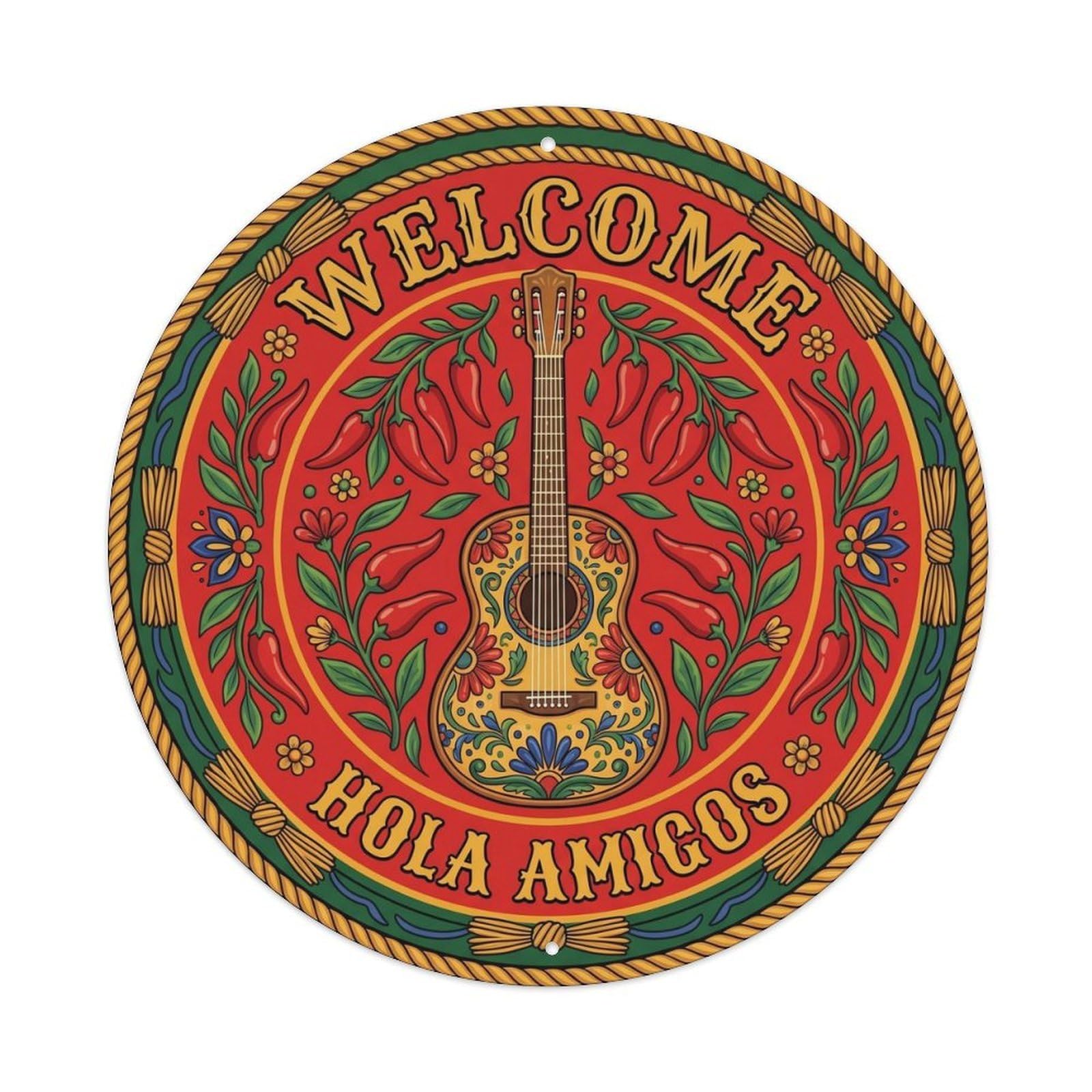 Vintage Welcome Entryway Hanging Metal Tin Sign Plaque