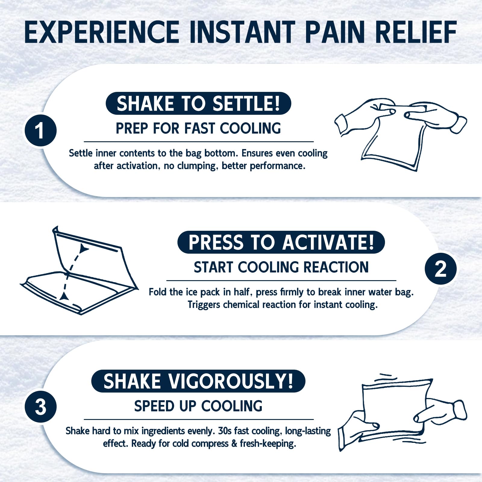 General Medi Instant Ice Cold Pack (4”x 5.5”) – 25 Packs Disposable Cold Therapy Ice Packs for Pain Relief, Swelling, Inflammation, Sprains, Toothache – for Athletes & Outdoor Activities — Amazon image 4