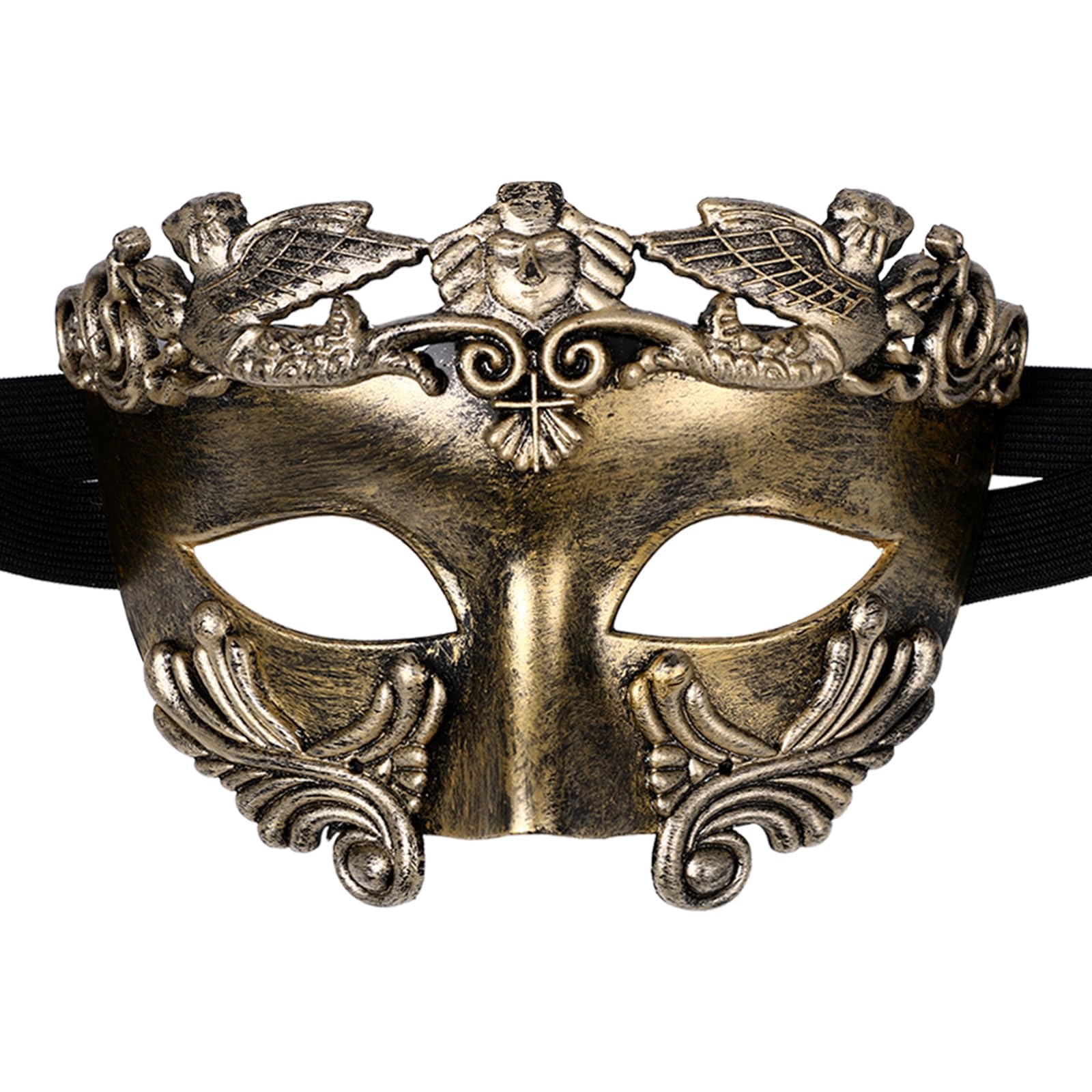 AMWYODK Men's masquerade gold masks Venice masks are used for Halloween masks carnival masks, and Easter parties (Gold)