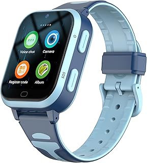 Fitonme 4G Reloj Niños con GPS y Llamadas WiFi Video Whatsapp Música App Store Face ID Fondos de Pantalla Posicionamiento en Tiempo Real Cámara Chat SOS Reloj Rastreador GPS Smartwatch para Niños