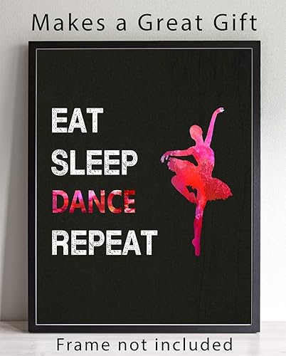 Miniatura 2 de Eat Sleep Dance Repeat Quote Wall Art, 11x14 Unframed Poster Print. Gift for Dance Teacher, Dancer and Fan. Studio, Teen Bedroom Dorm Room Décor Idea