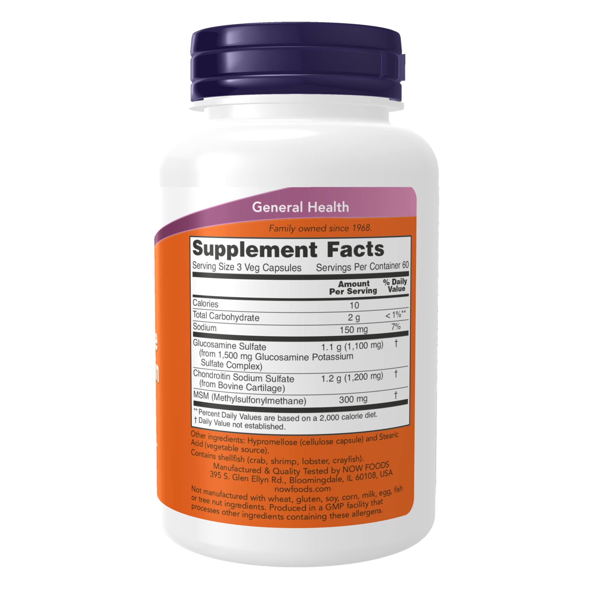 NOW Supplements, Glucosamine & Chondroitin with MSM, Joint Health