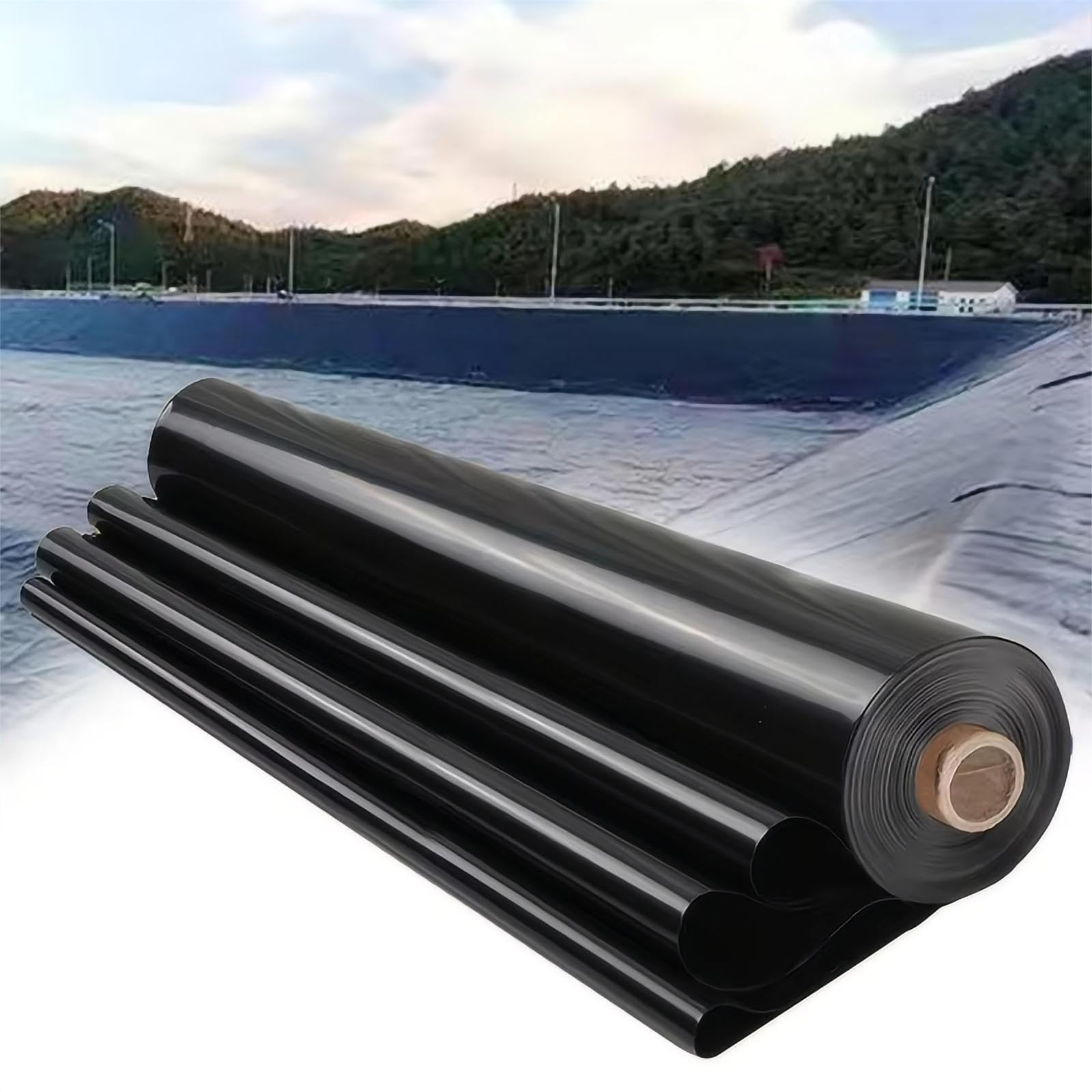 Bâche pour bassin extérieur en HDPE noir 0.5mm pour étang de jardin et cascade